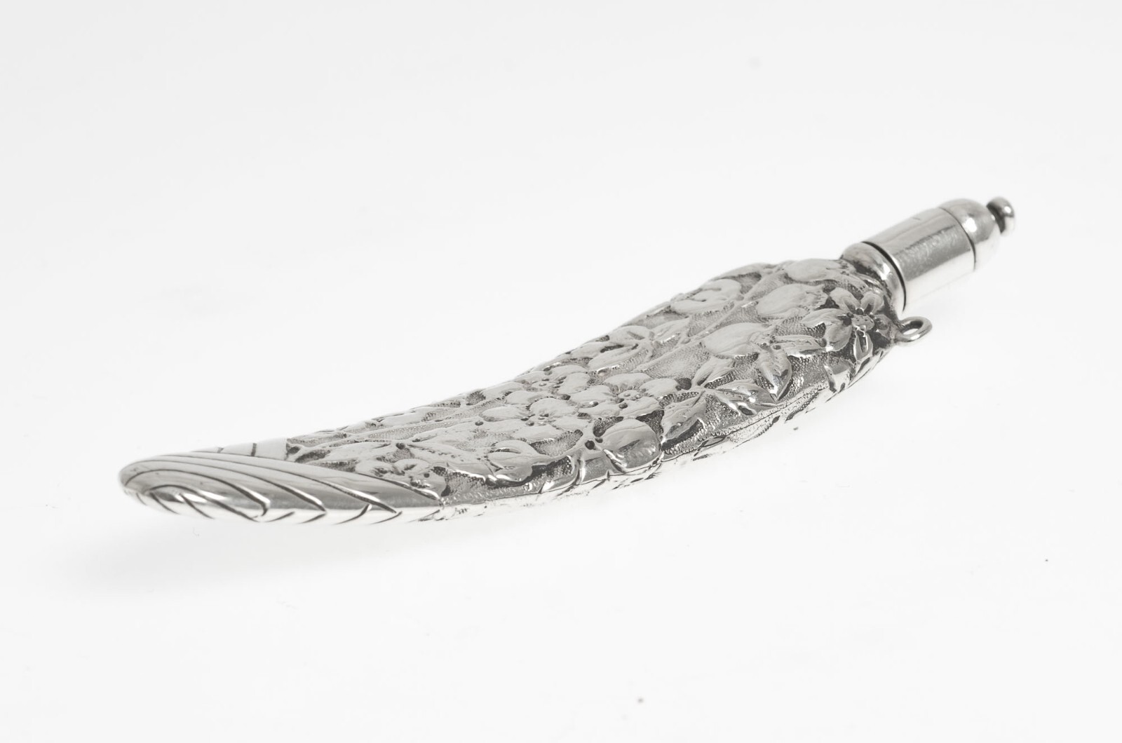 Victorian Sterling Silver Chatelaine Scent Bottle Antique Unusual Form