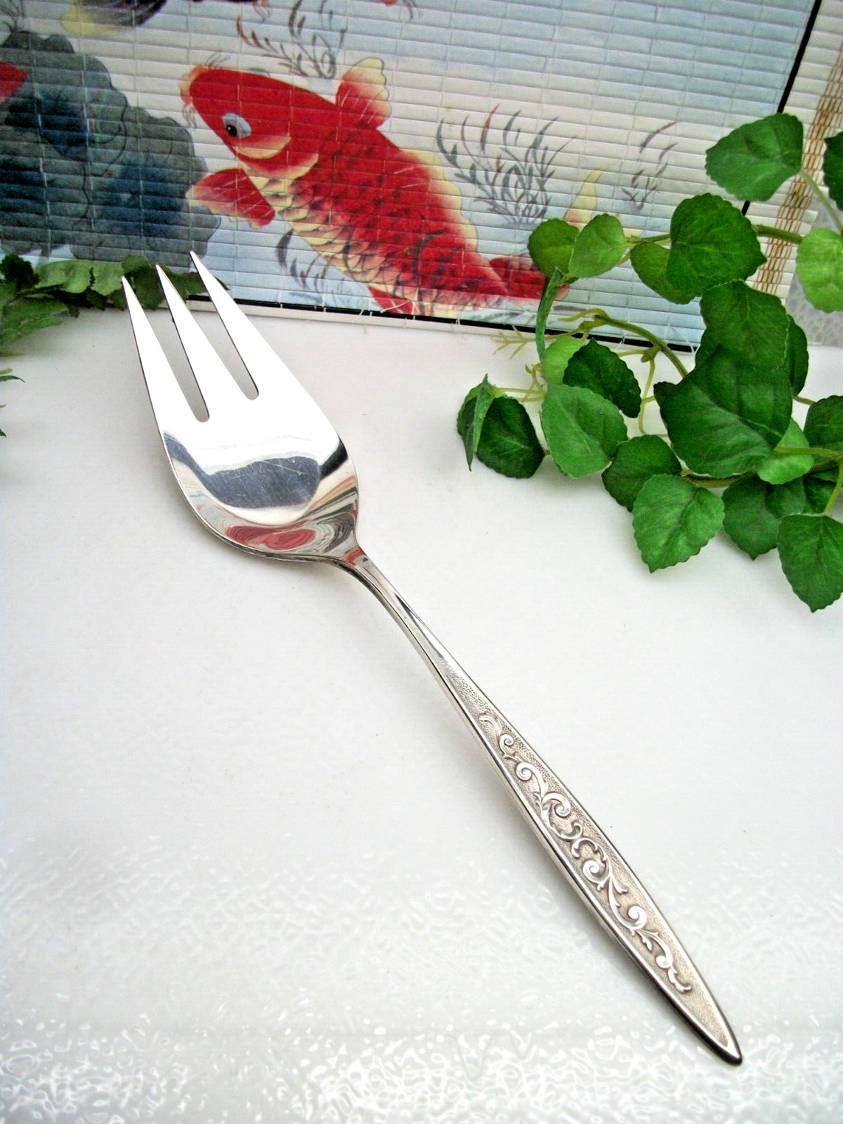 International Silver 1847 Rogers ESPERANTO Silverplate Cold Meat Serving Fork
