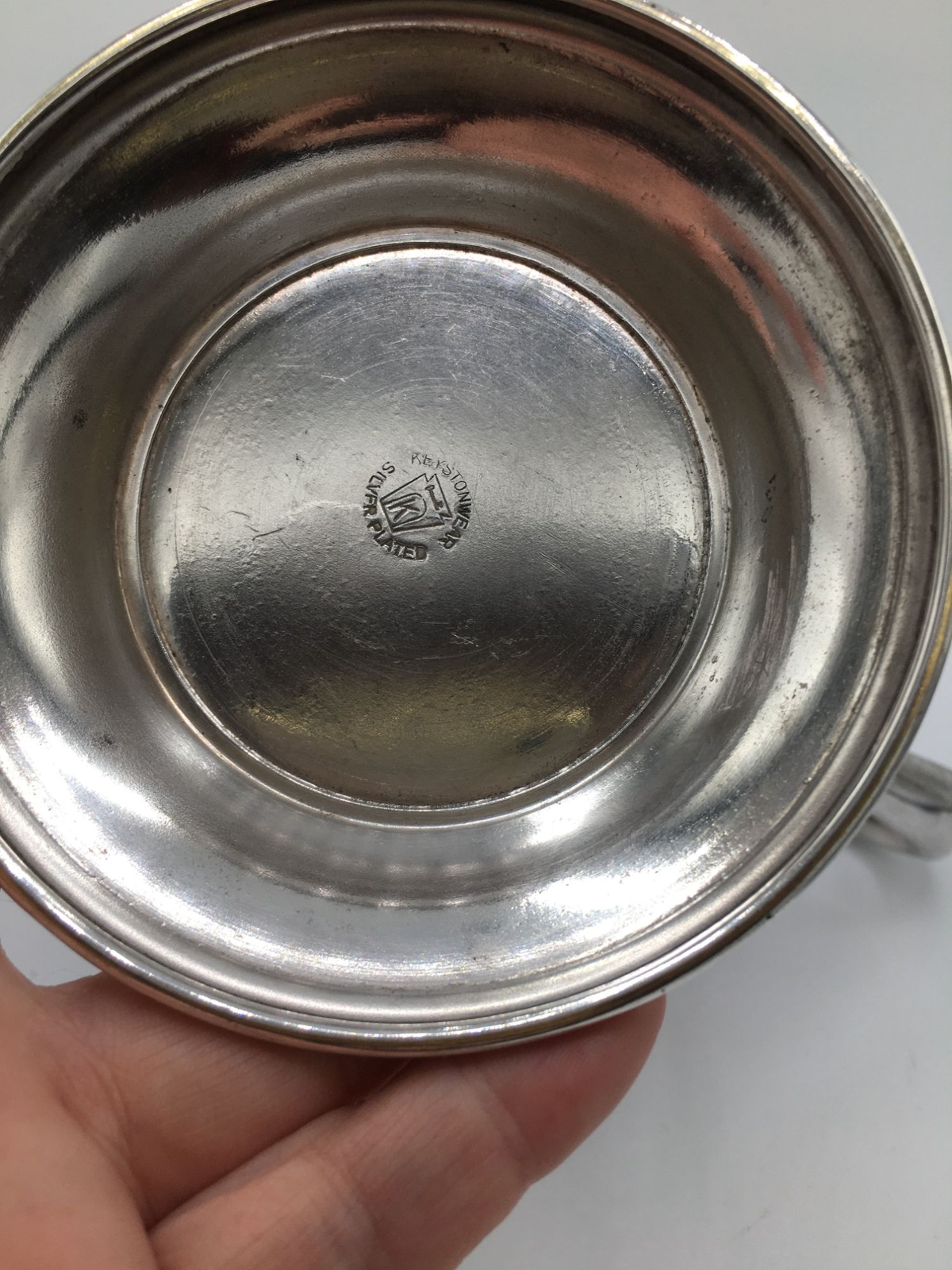 KEYSTONE SILVER COFFEE POT Silverplate Over Copper KEYSTONEWARE Vintage