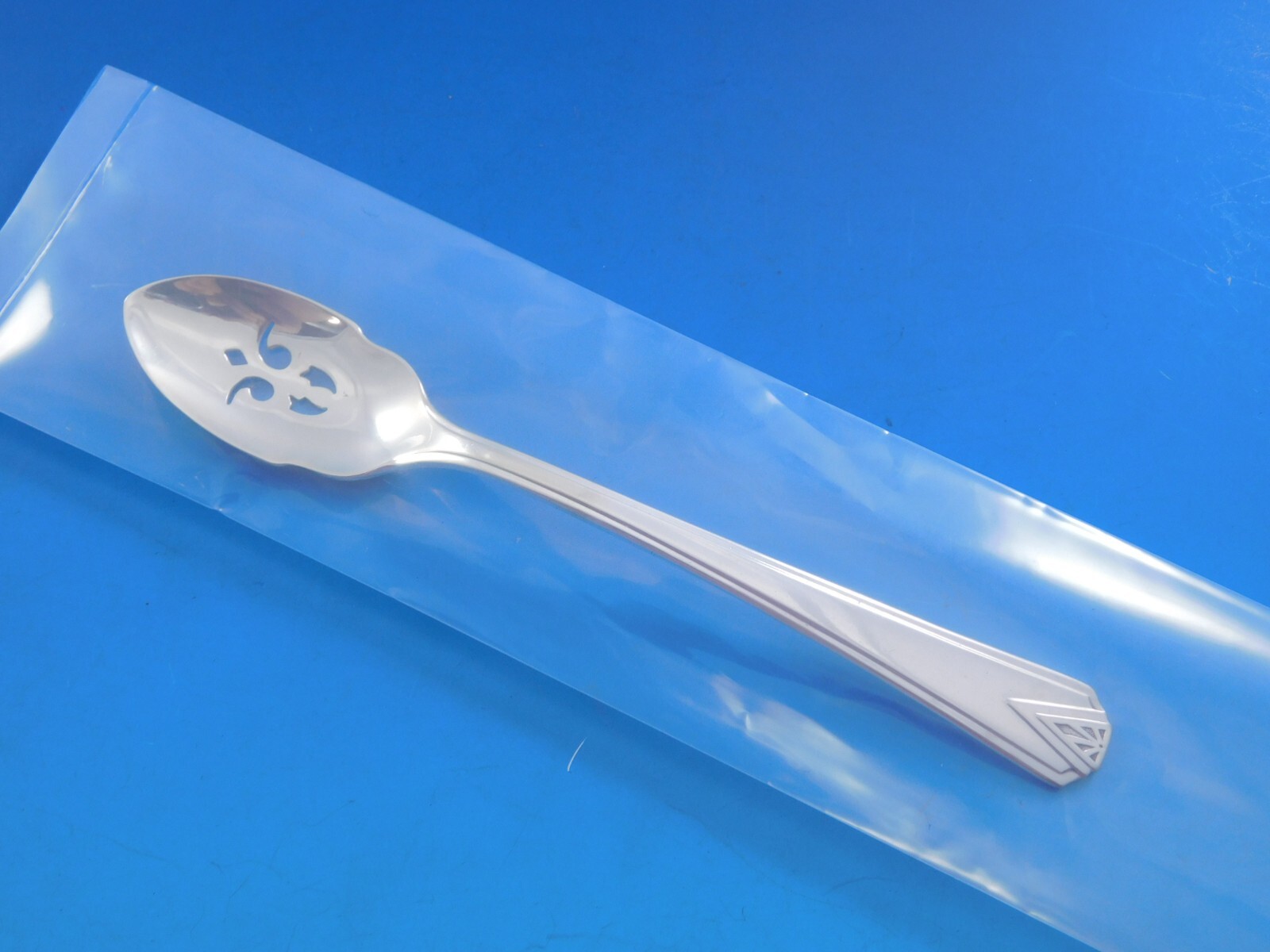 Deauville by Community Plate Silverplate Pierced Olive Spoon Custom Made 5 3/4″