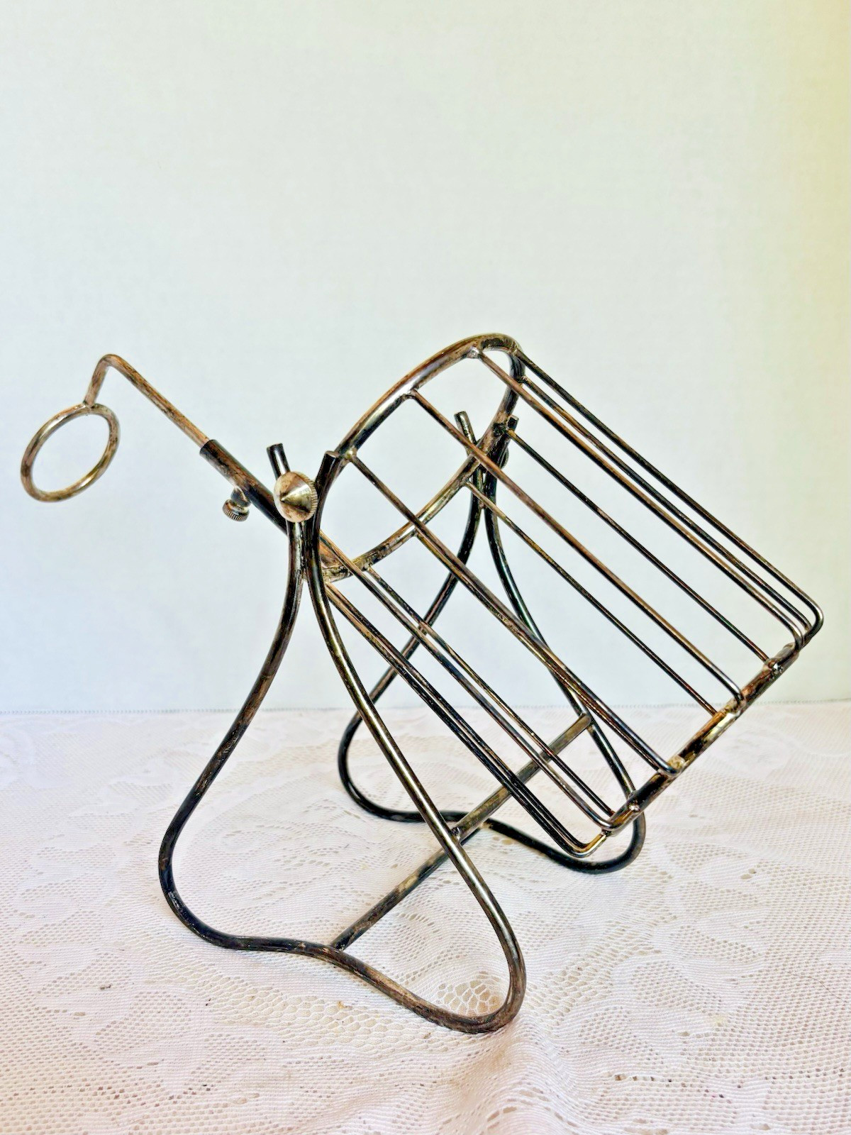Antique Gorham Silver Plate Wine Bottle Holder Pourer Adjustable Handle