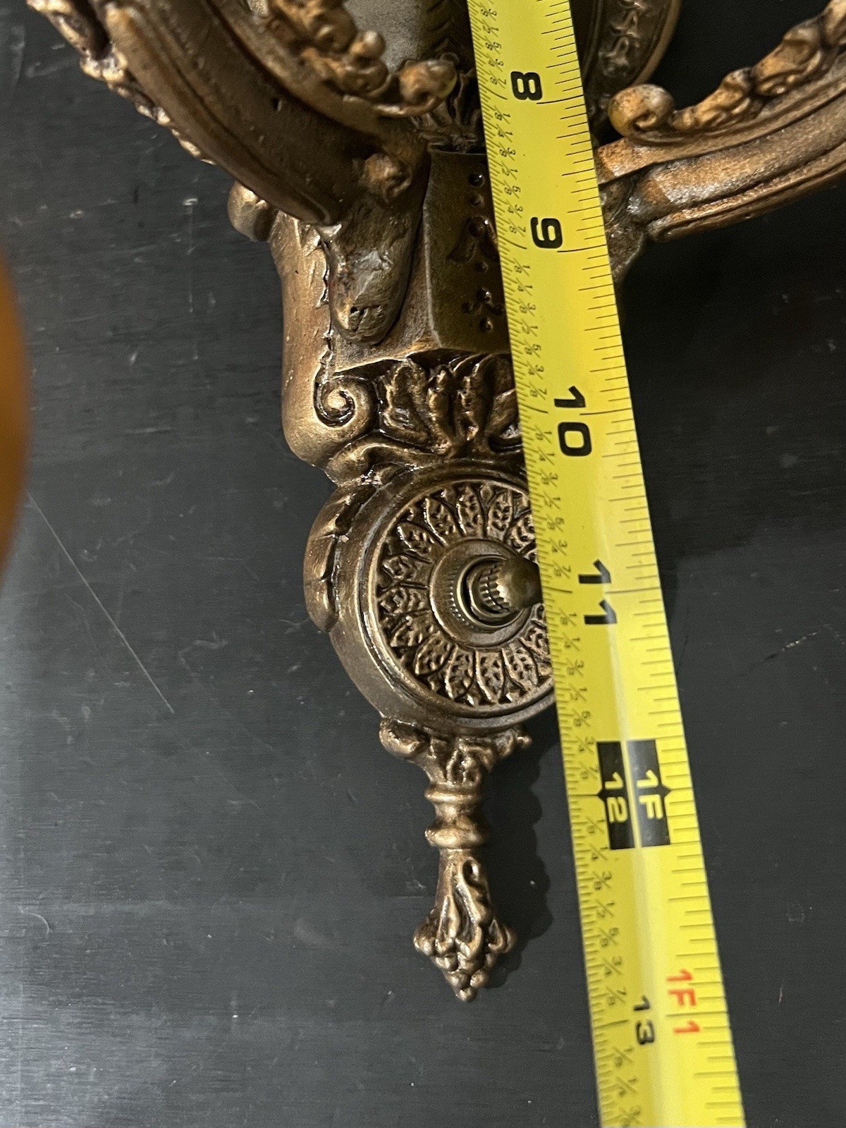 Wired Pair Antique Polychrome Double Arm Nice Wall Sconces Fixtures 70G
