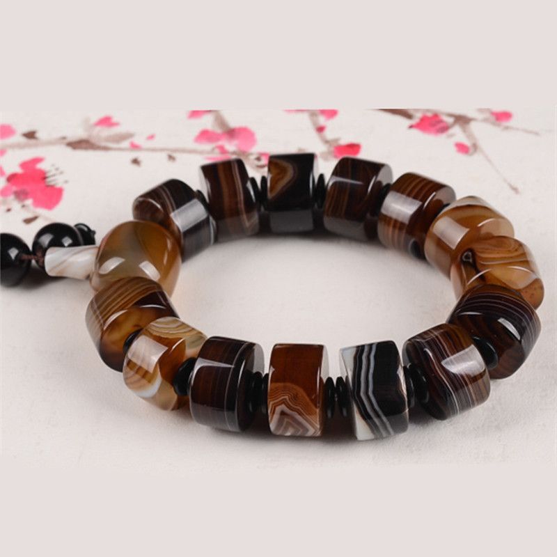 Frosted silk-wrapped agate bracelet, women’s safety jewelry, men’s bead bracelet
