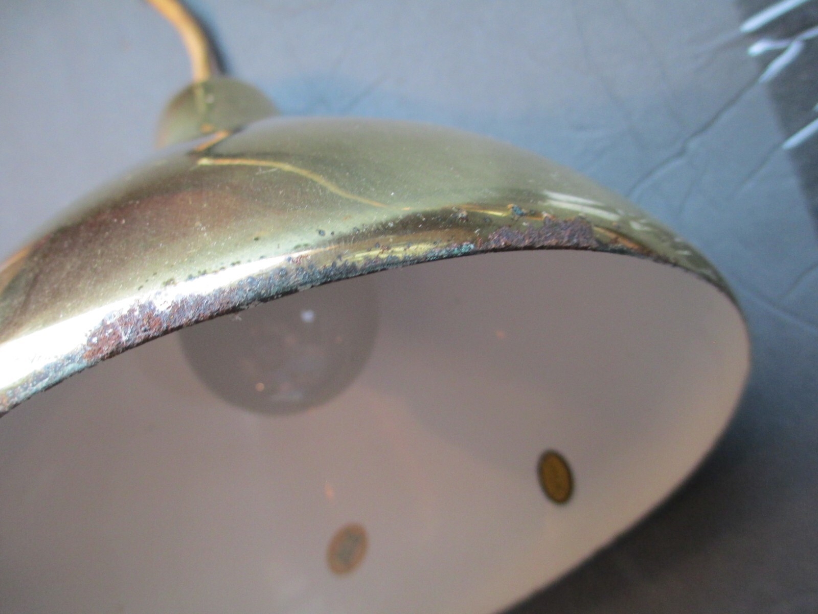 Atomic Lamp Weighted Pull Down Swing Arm Wall Cantilever Pulley Mid Century BSMT