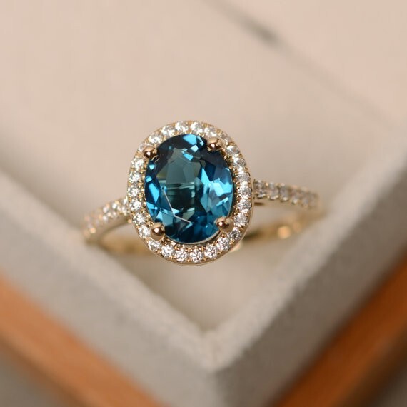 2.30 Ct Oval Cut Natural Topaz Diamond Engagement Ring 14K Yellow Gold Size 7