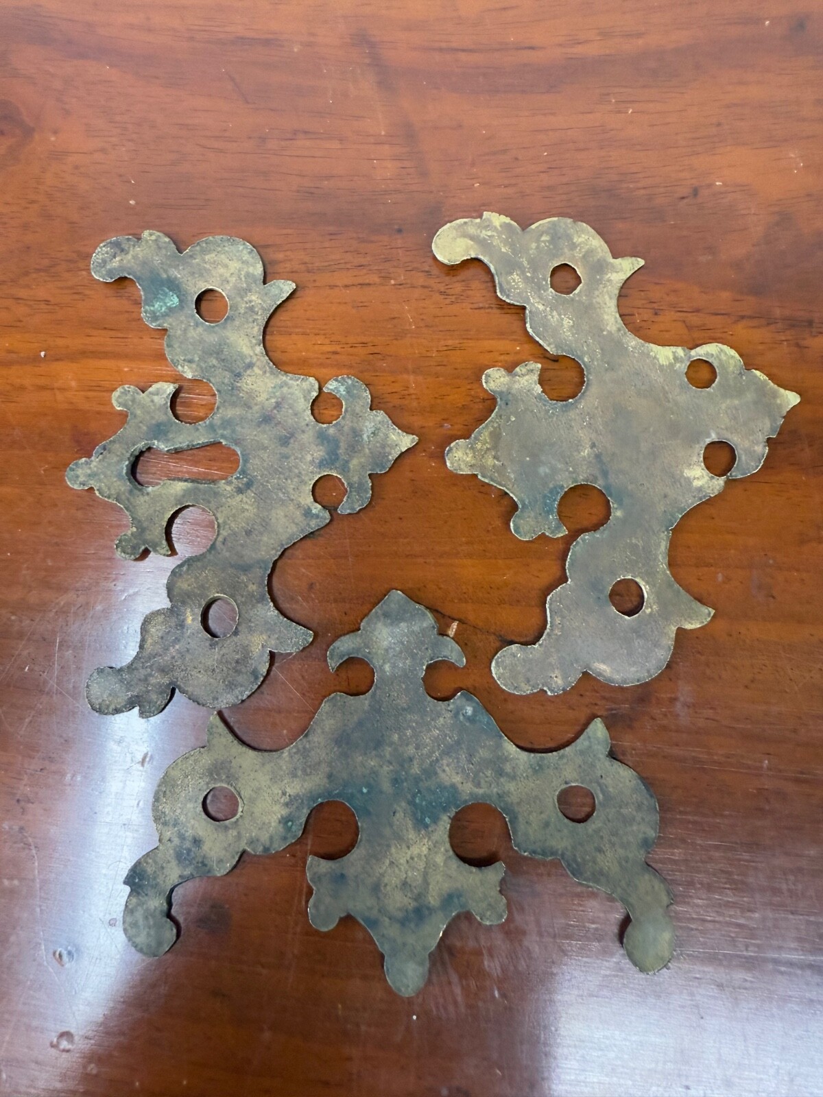 antique batwing chippendale brass plates period hardware parts restoration 1780