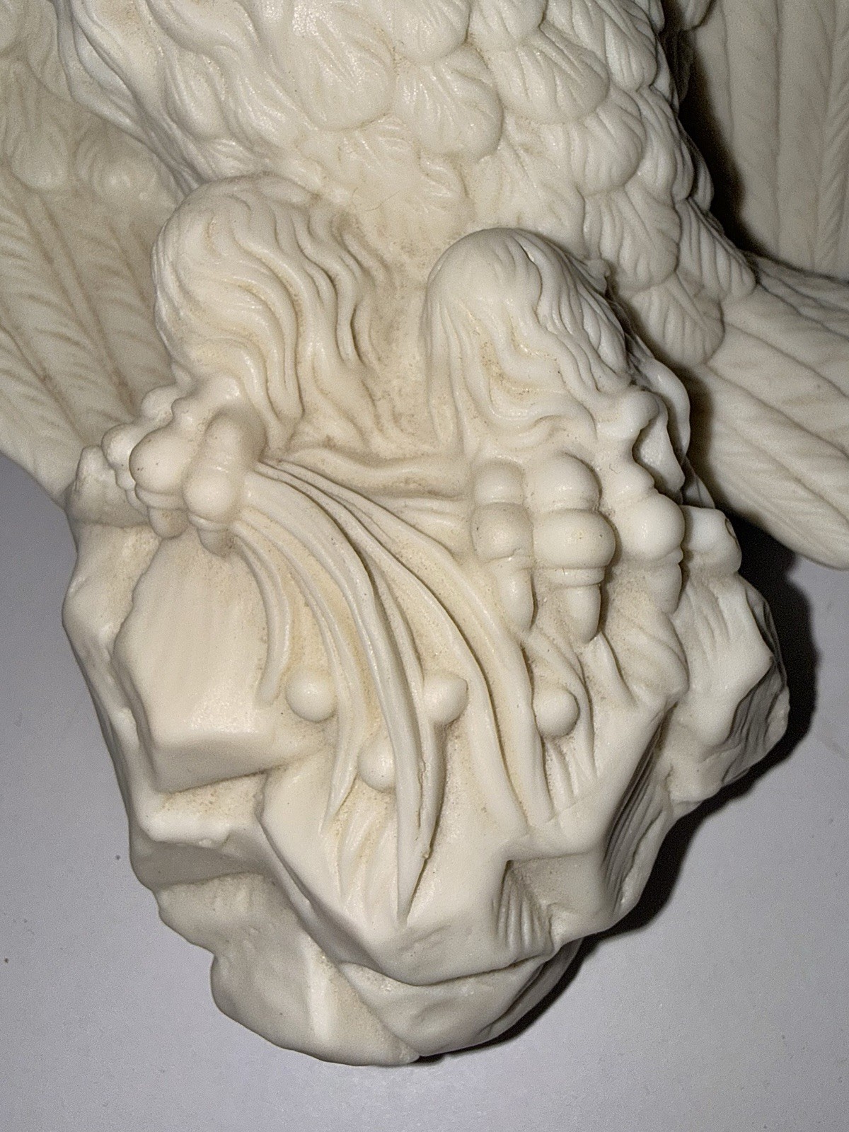 19th C. Parian Ware Eagle Wall Bracket Shelf, Victorian Oil Lamp Mount – Rare
