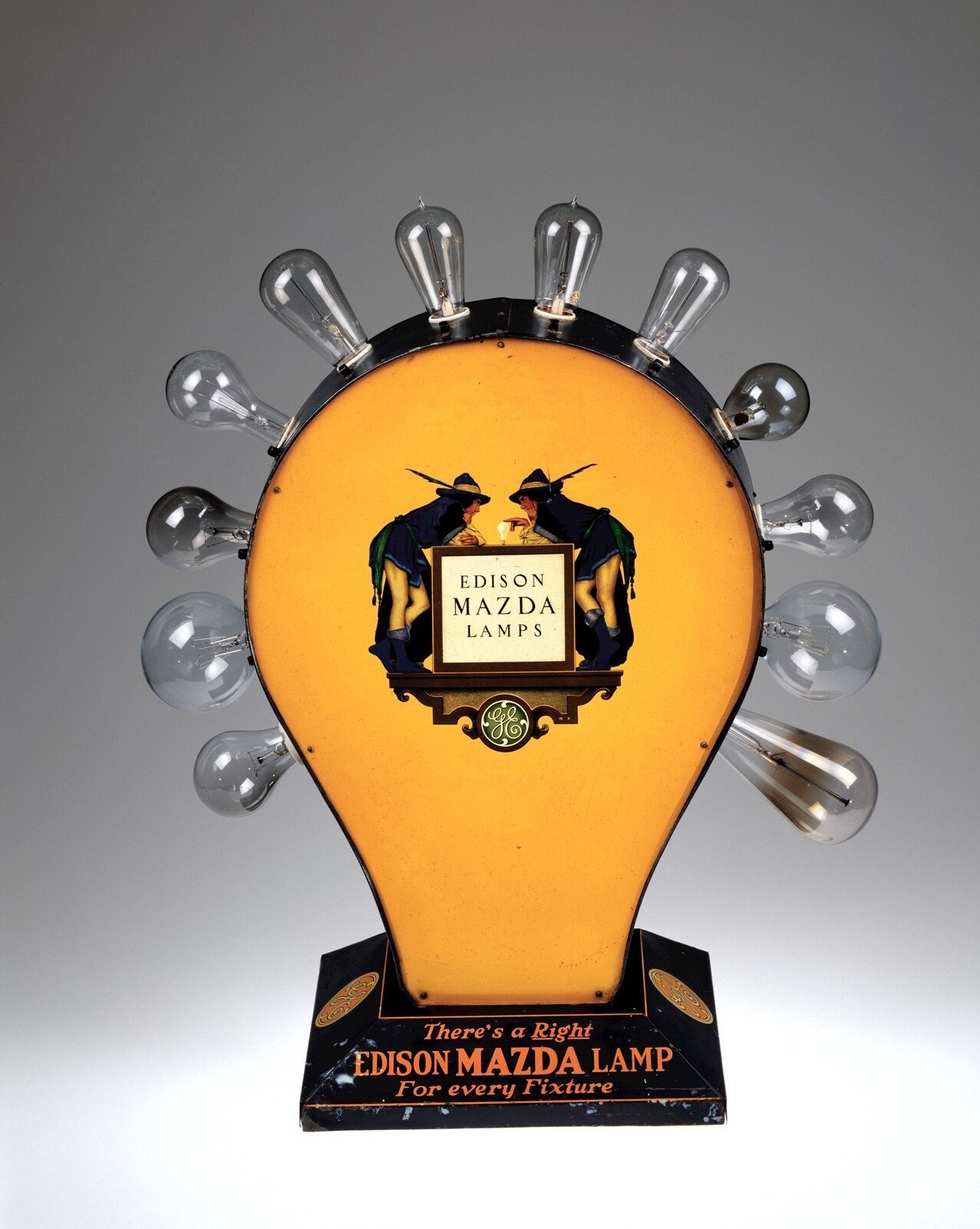 5 pcs 25w AMBER 3″ diameter painted “Mazda” Bulbs for Antique Lighting
