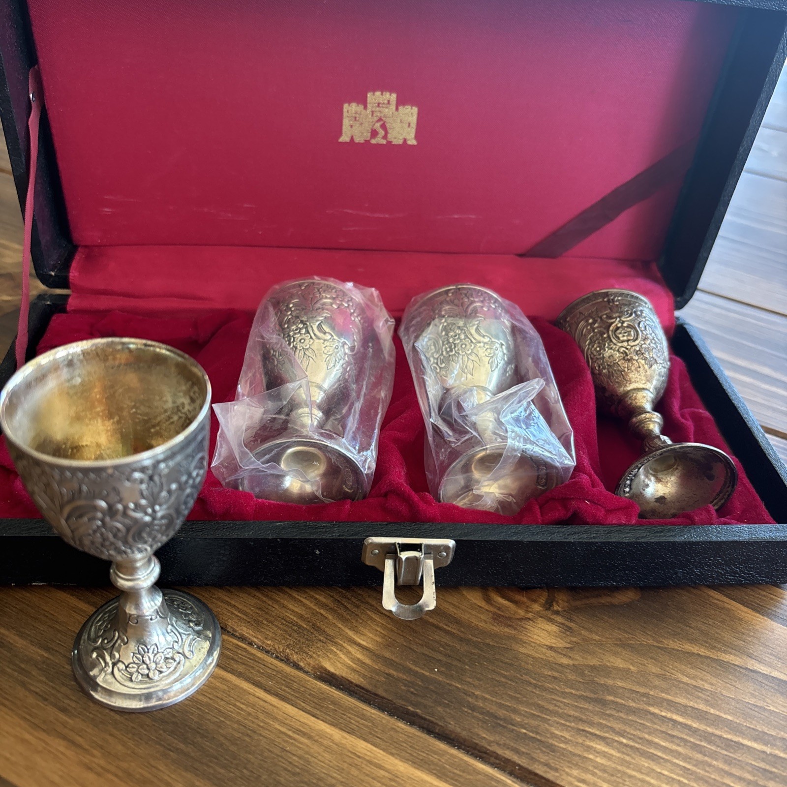 Set of 4 VTG Corbell & Co. Silverplated Cordial Mini Goblets Bespoke Speak easy