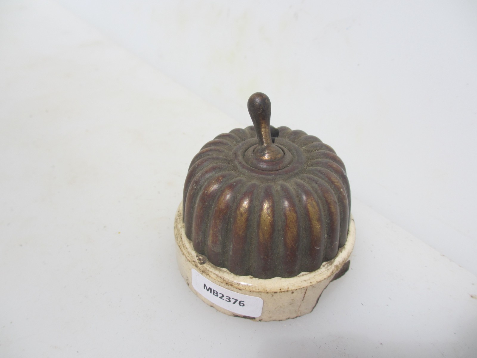 Antique Brass & Ceramic Light Switch Old Dolly Toggle Victorian Jelly Mould