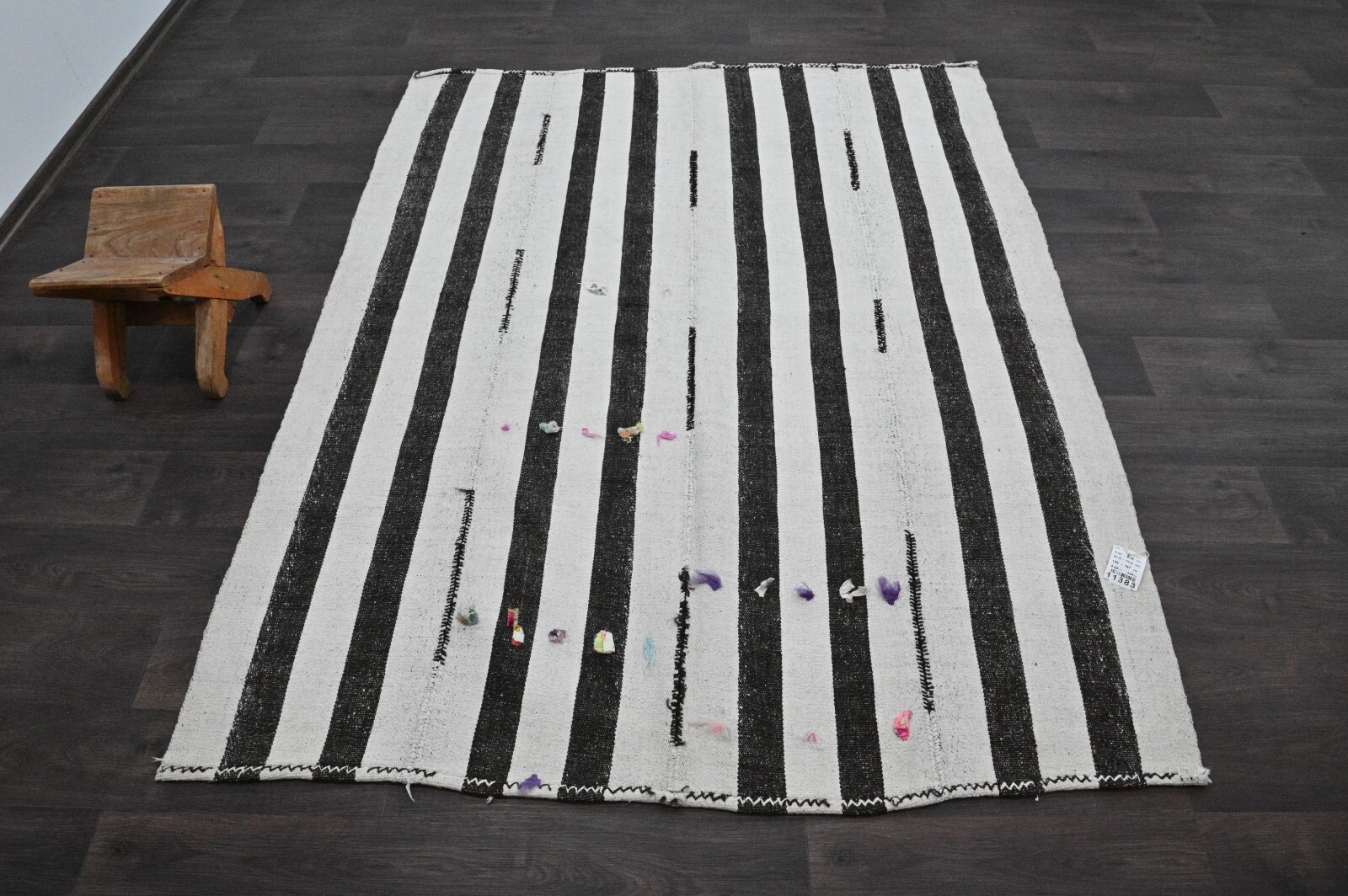 Oushak Turkish Hemp Rug 5×6 Kilim Rug Anatolian Handmade Boho Decor WHITE