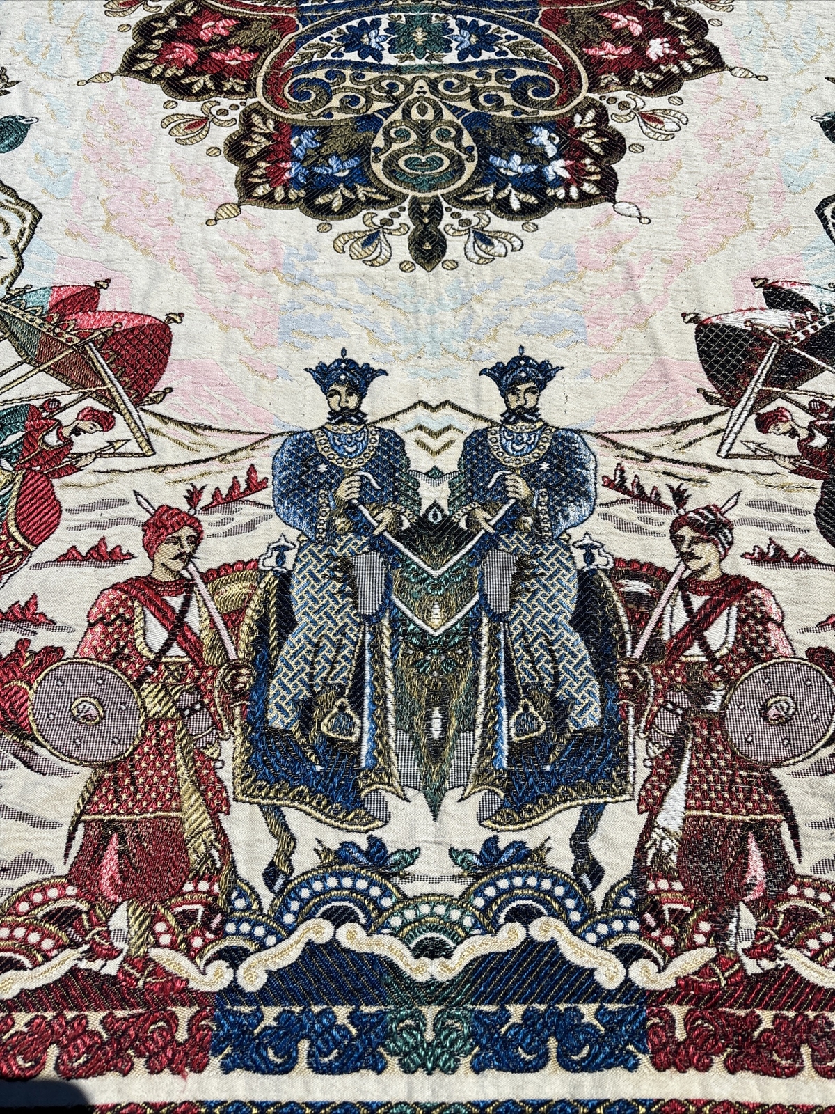 Vintage Wall Hanging Middle Eastern Embroidery Tapestry 88″x92″