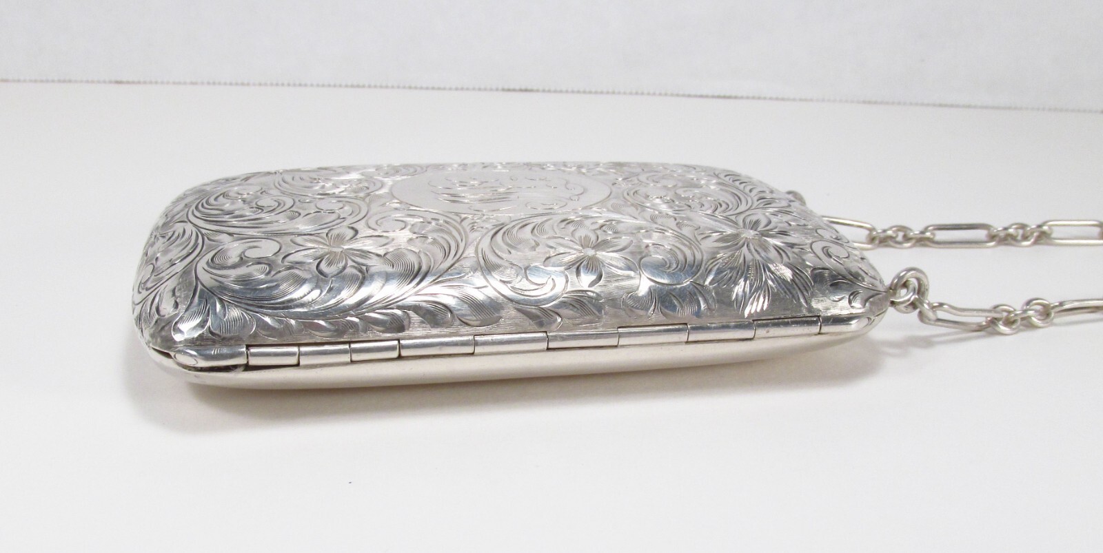 Vintage Watrous USA Sterling Silver Wristlet Dance Card Case Coin Purse Wallet