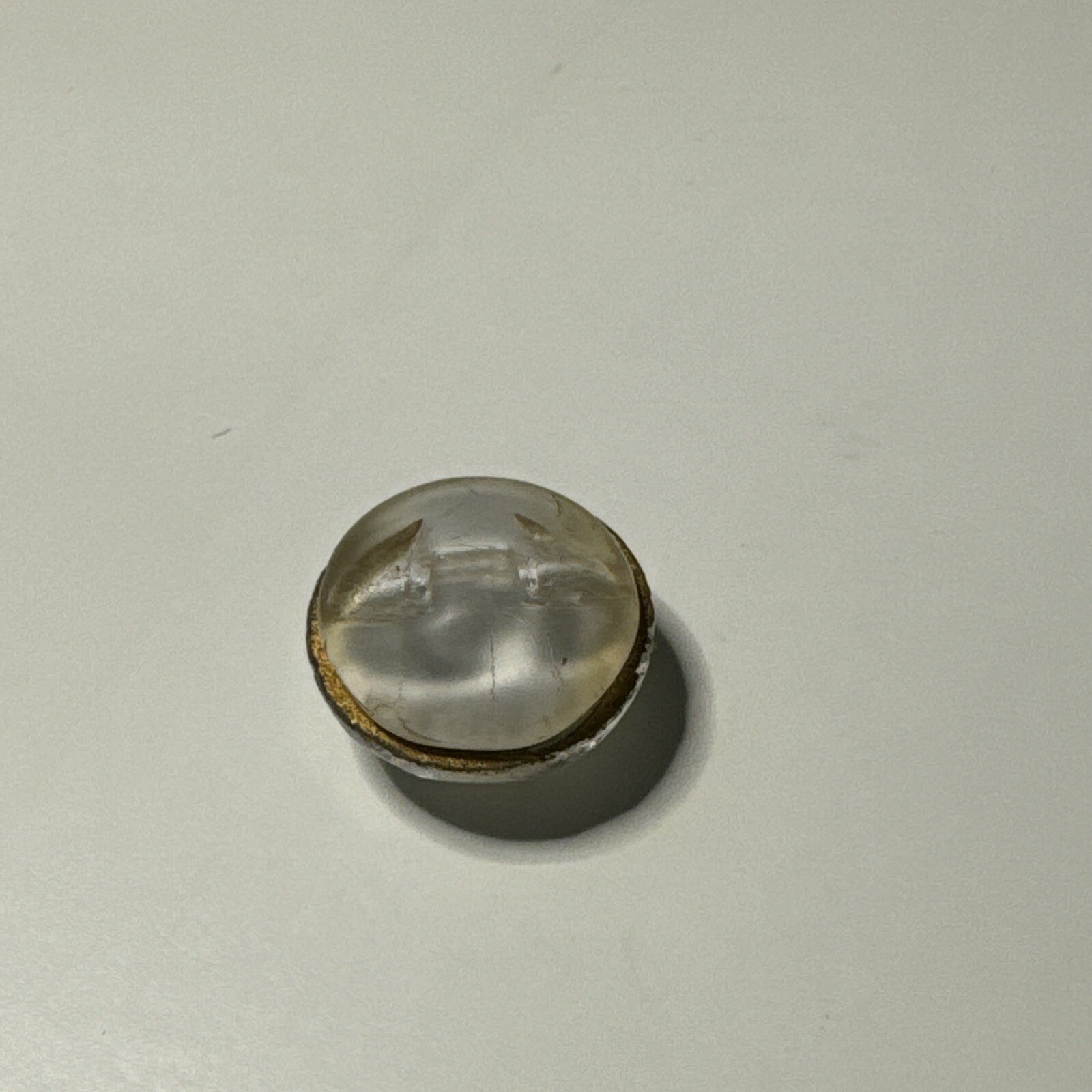 Vintage Clear Rhinestone Shank Button 1.25 Cm N754