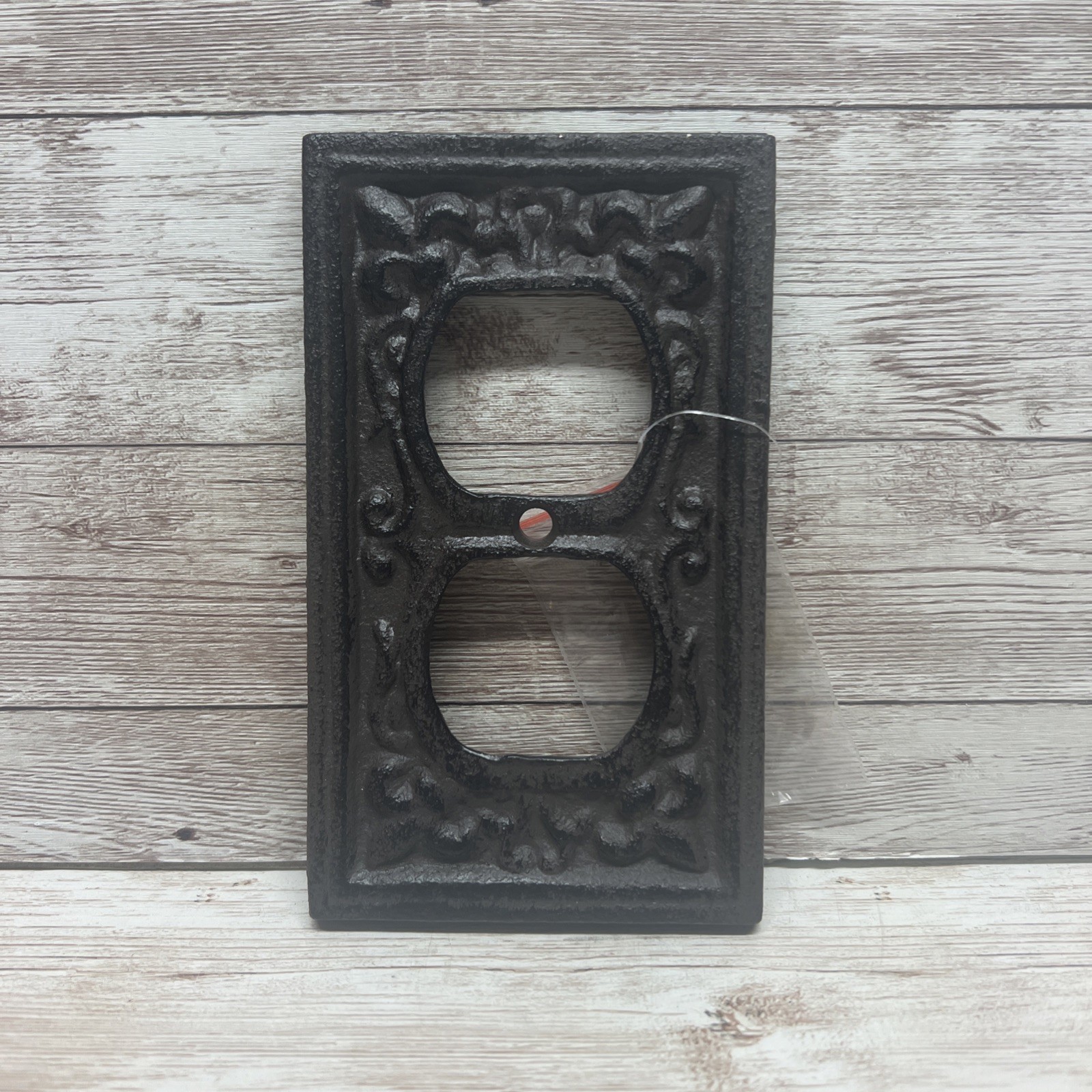 Rust Fleur-De-Lis Metal Outlet Cover Cast Iron Vintage Antique Style with Screws