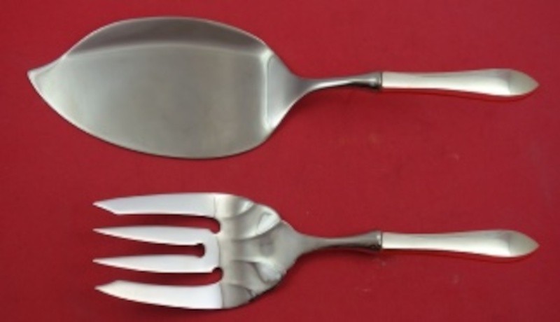Old Colony by Watson Sterling Silver Salmon Set Fish 2pc HH w/ Stainless Custom