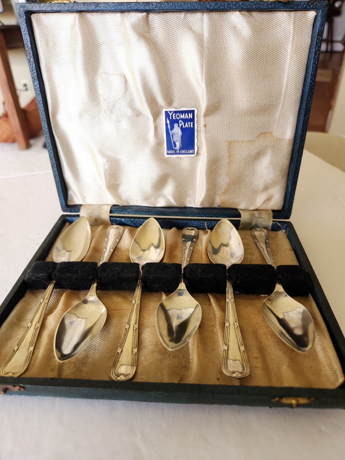 Yeoman Plate EPNS SPOON Set & Holder