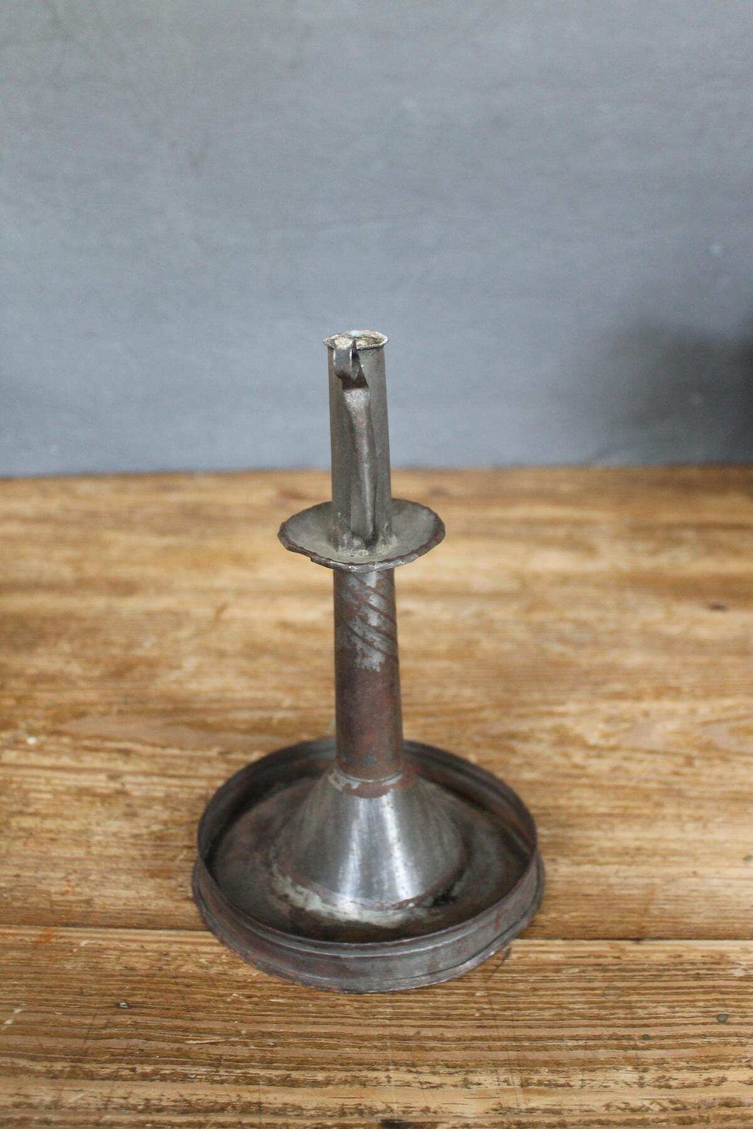 Early Primitive Antique Metal Chandlestick Chamberstick