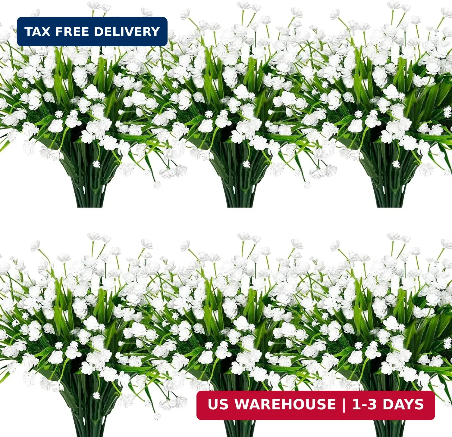 12 Bundles Artificial Flowers for Outdoors Summer Decor, Realistic UV Resistant