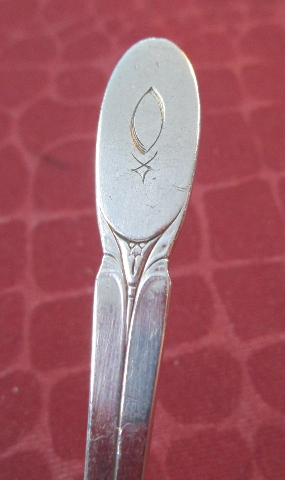 SYLVIA 8 Demitasse Spoons 1934 Art Deco Silverplate O Monograms sw