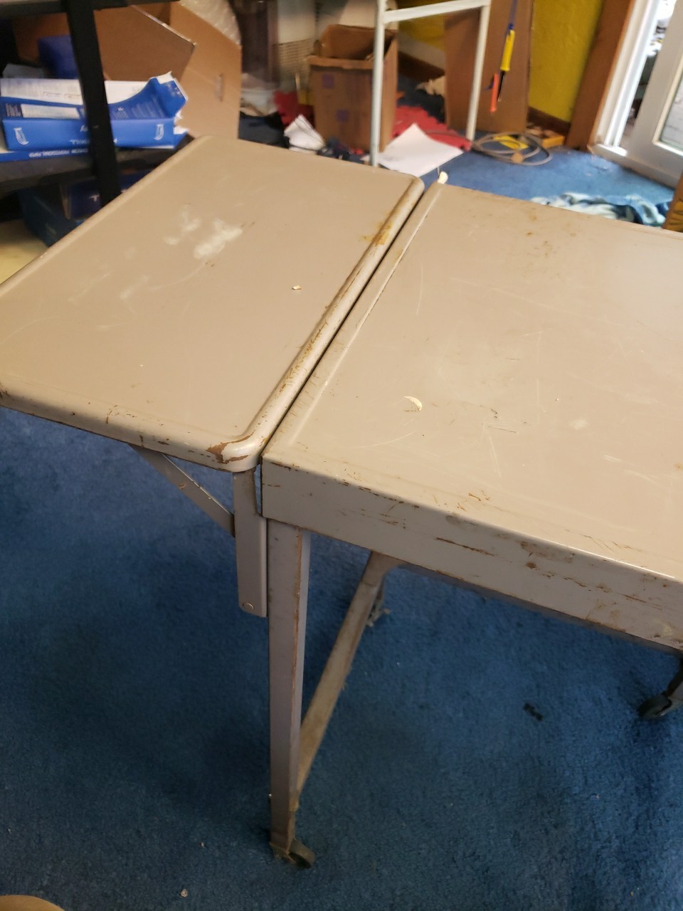 INDUSTRIAL TYPEWRITER TABLE drop leaf rolling stand vintage