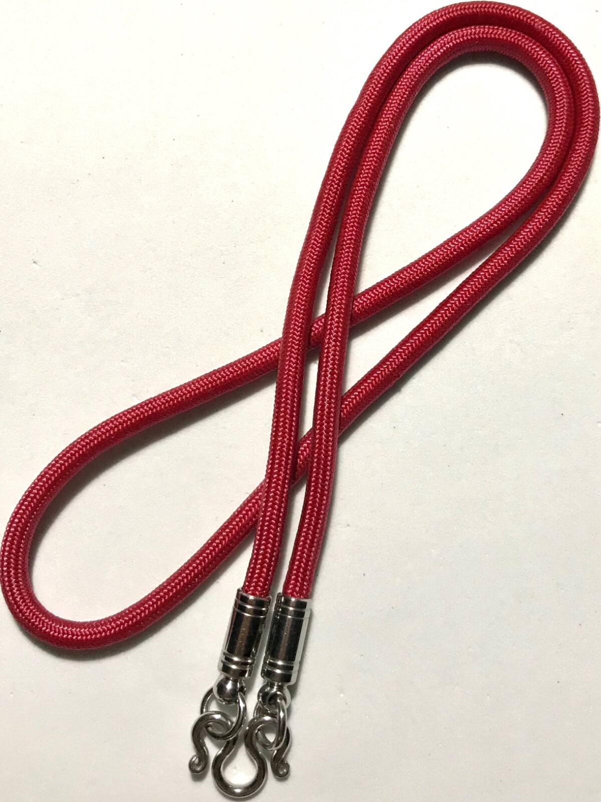 ROPE STAINLESS STEEL HOOK NECKLACE AMULET PHRA LP RARE THAI BUDDHA PENDANT#5 4mm