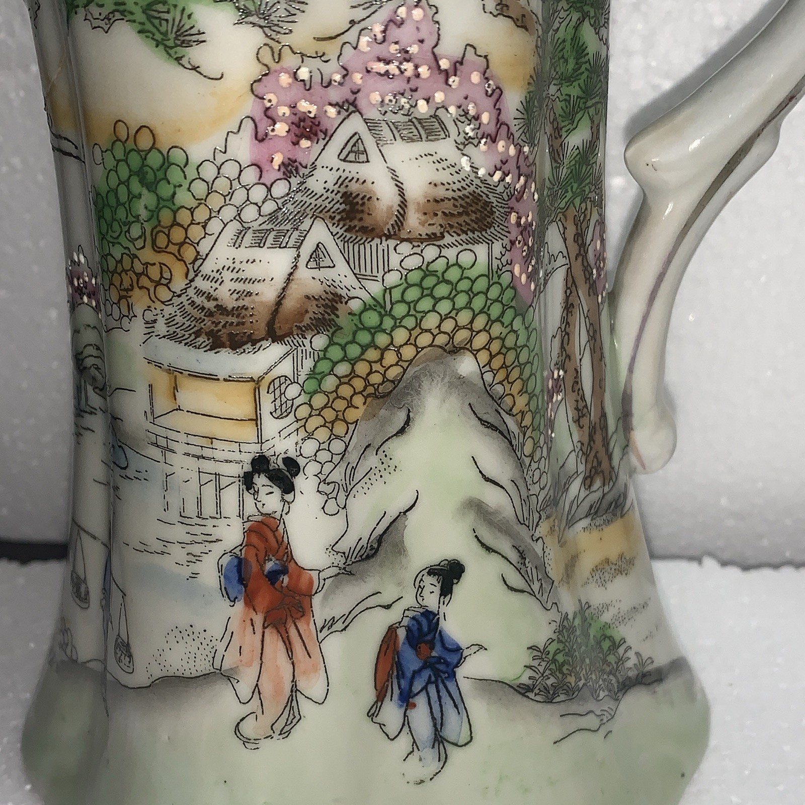 Vintage Japanese Geisha Girl Porcelian Chocolate Pot