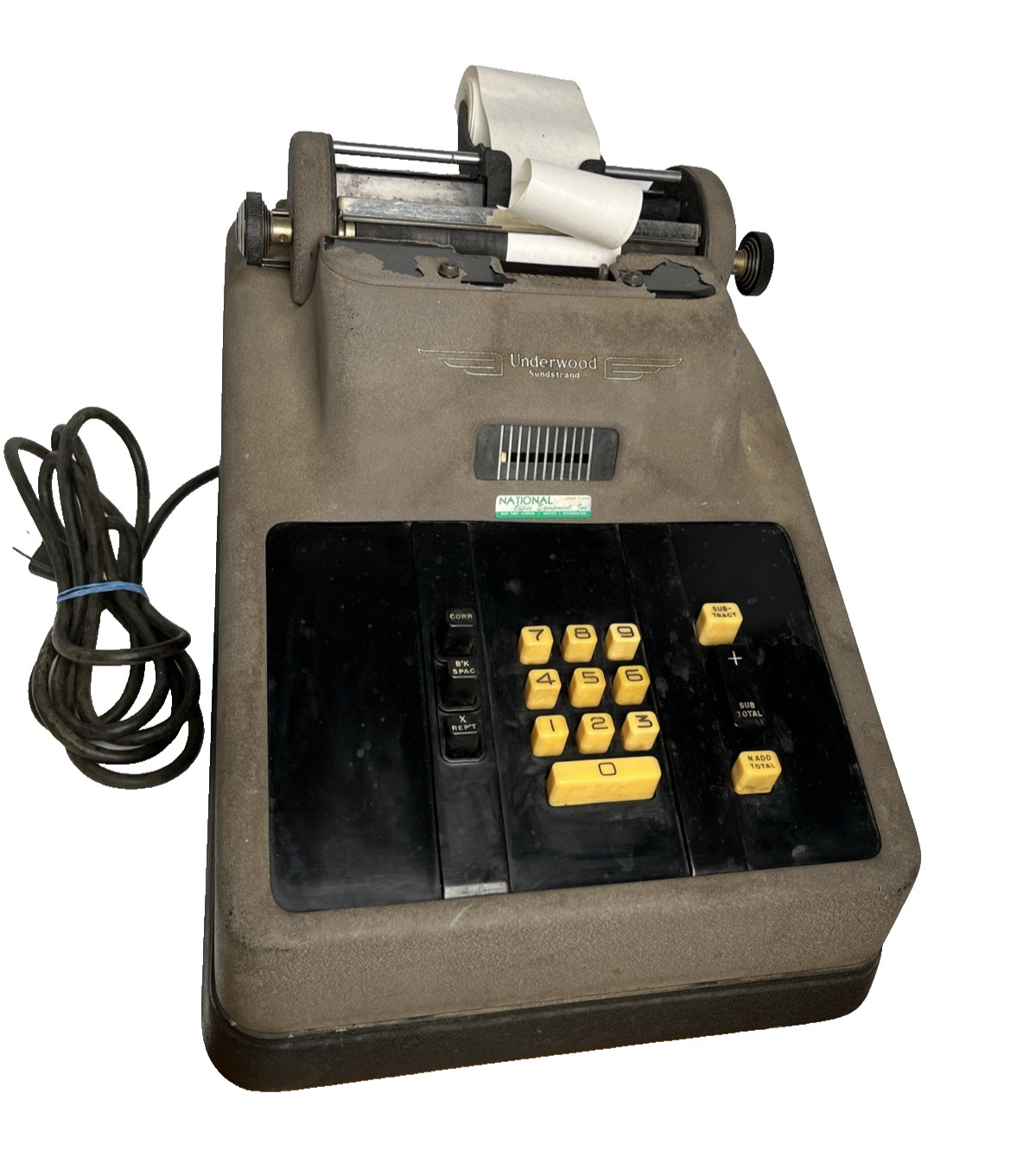 Underwood Sundstrand 10240P VTG Electric Adding Machine + Ribbons – TESTED/WORKS