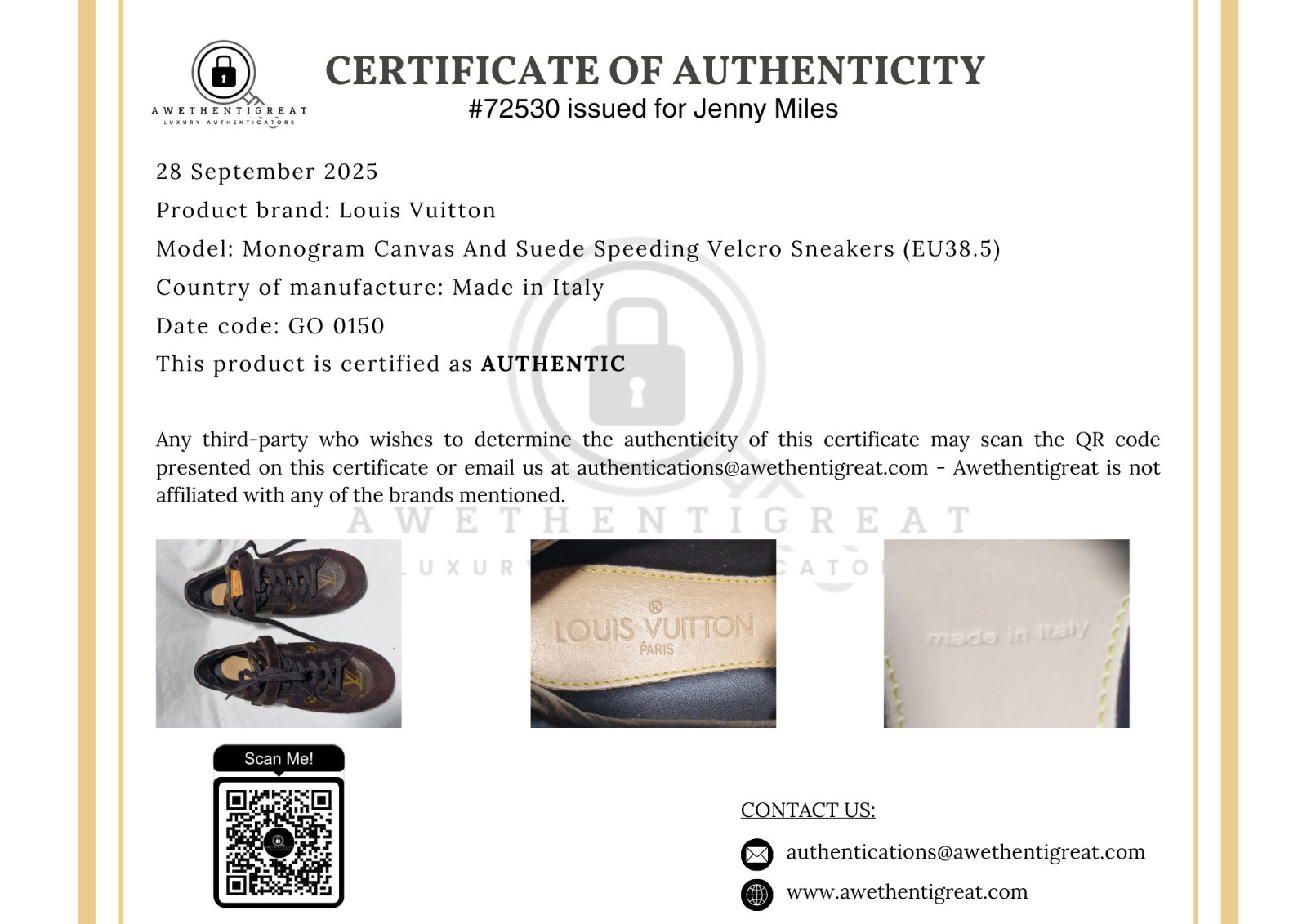 Authentic Louis Vuitton Monogram Canvas and Suede Globe Trotter Sneaker 38 1/2