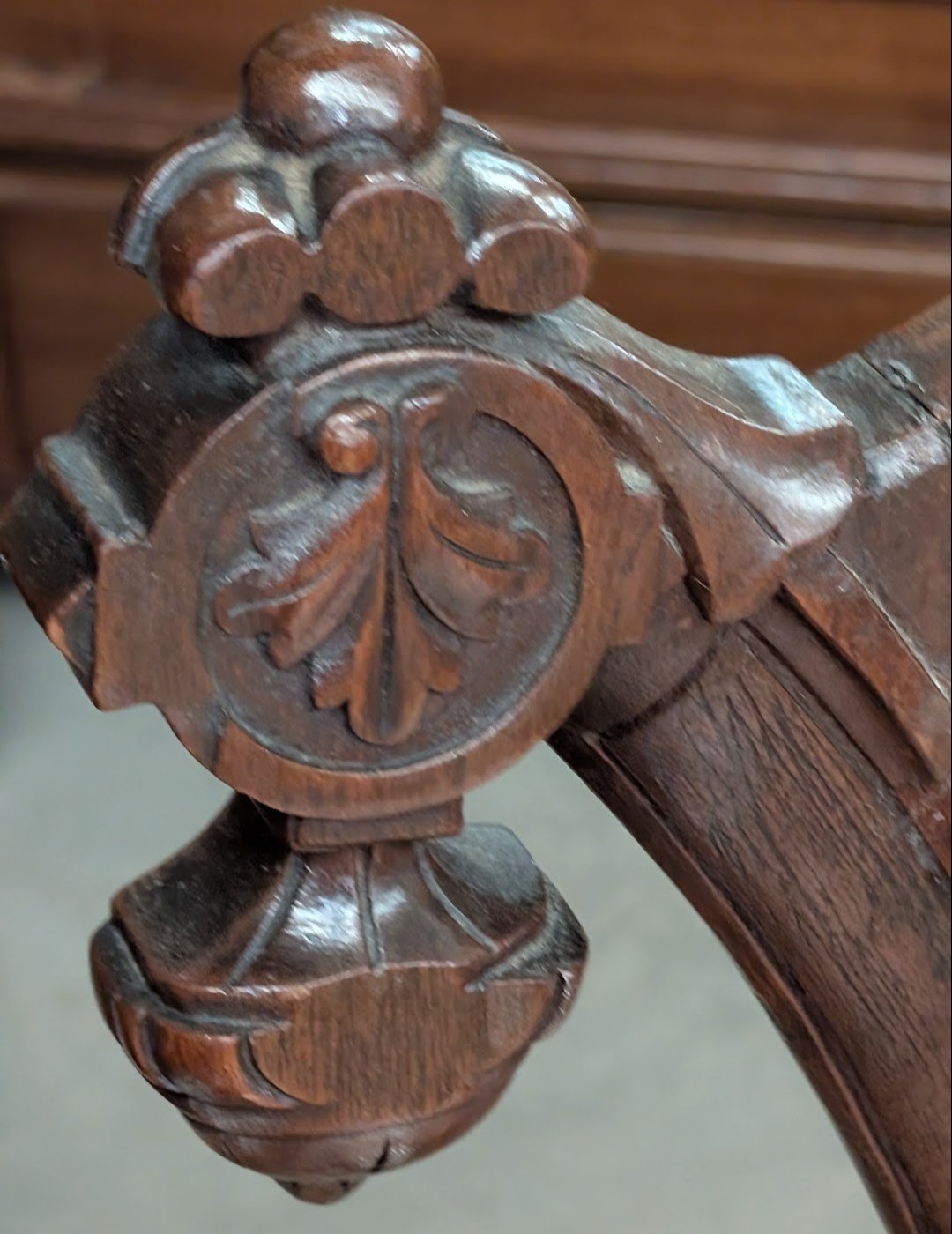 Victorian Carved Walnut Parlor Chair W/Silk Striped Upholstery Belter Style