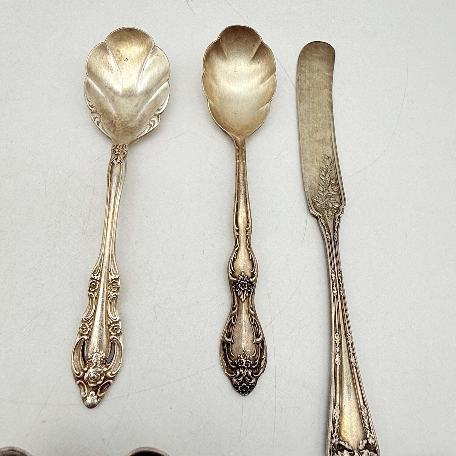 Antique Silverware Fork, Spoon, Knife Lot 9 WM Rodgers, Plymouth Silver Plate