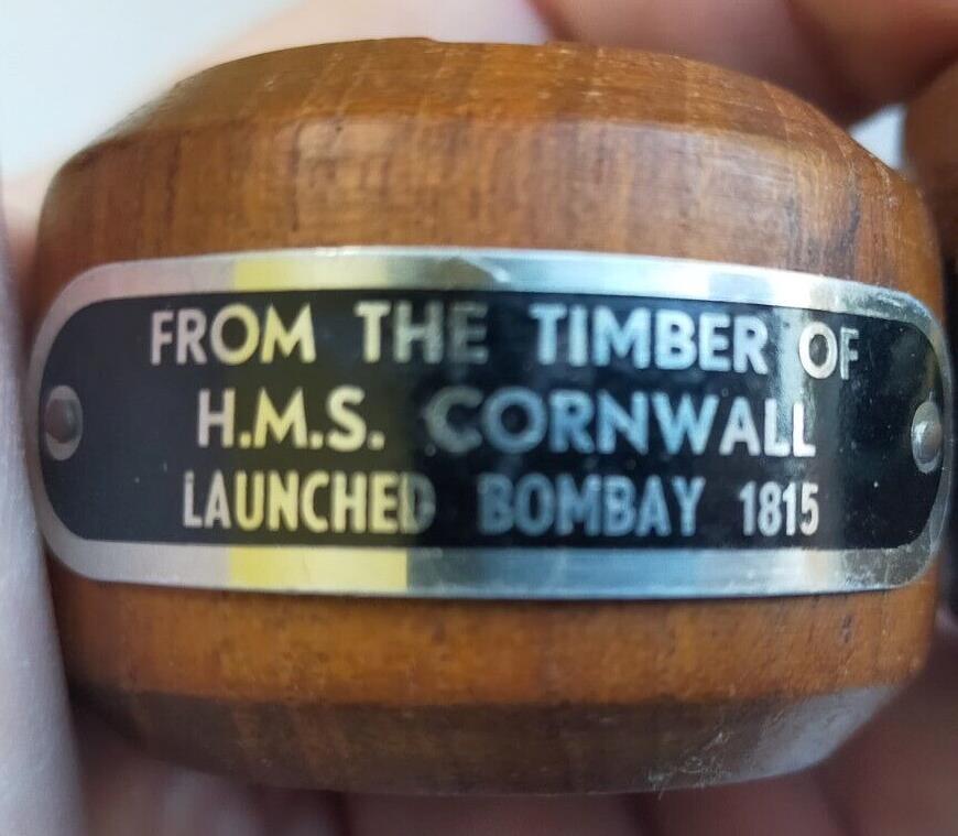 HMS Cornwall 1815 Ship Breakers Yard Sailor Trench Art Napkin Ring B