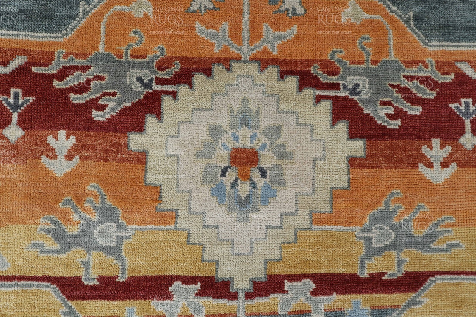8×10 Orange Hand made Serapi Traditional Area Rugs, Oriental Floor Carpet