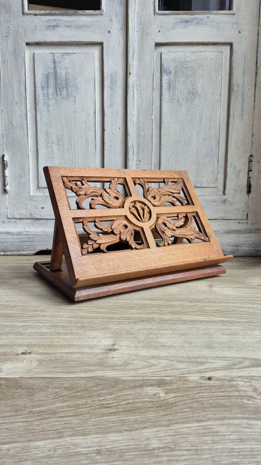 Antique Carved Book Rest, Book Trough Missal Stand, Ghotic Reval Stand