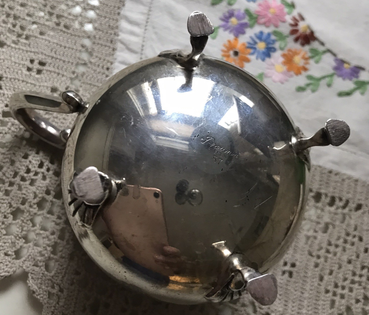 Solid Sterling Silver 106 grams PREISNER Footed Creamer #57 For Use or Scrap