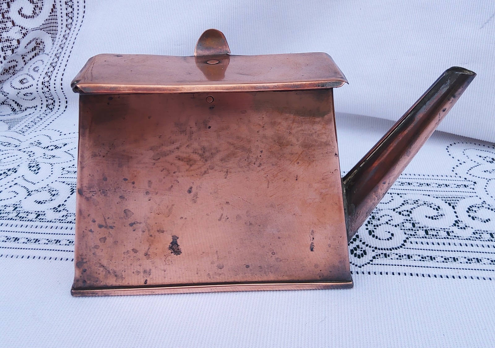 Arts & Crafts Antique Copper Cubist Kettle