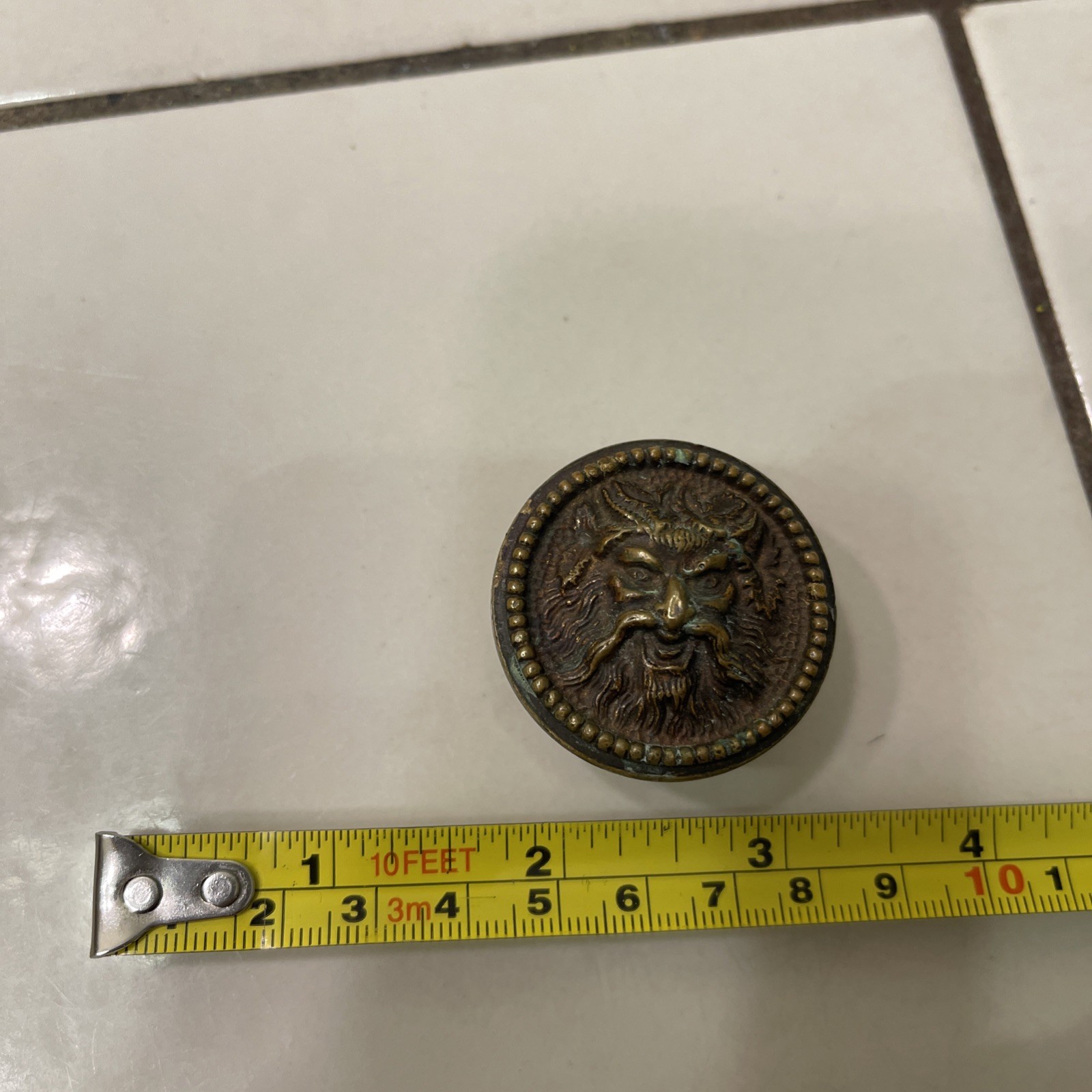 vintage brass bronze Old Man Winter Face Door drawer Knob