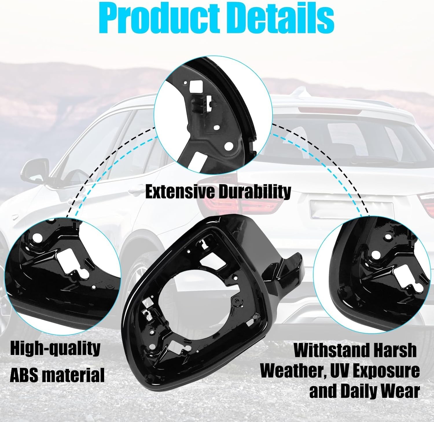 Passenger Side Mirror Assembly Fits for BMW X3 G01 2018-2024 White Heated Power