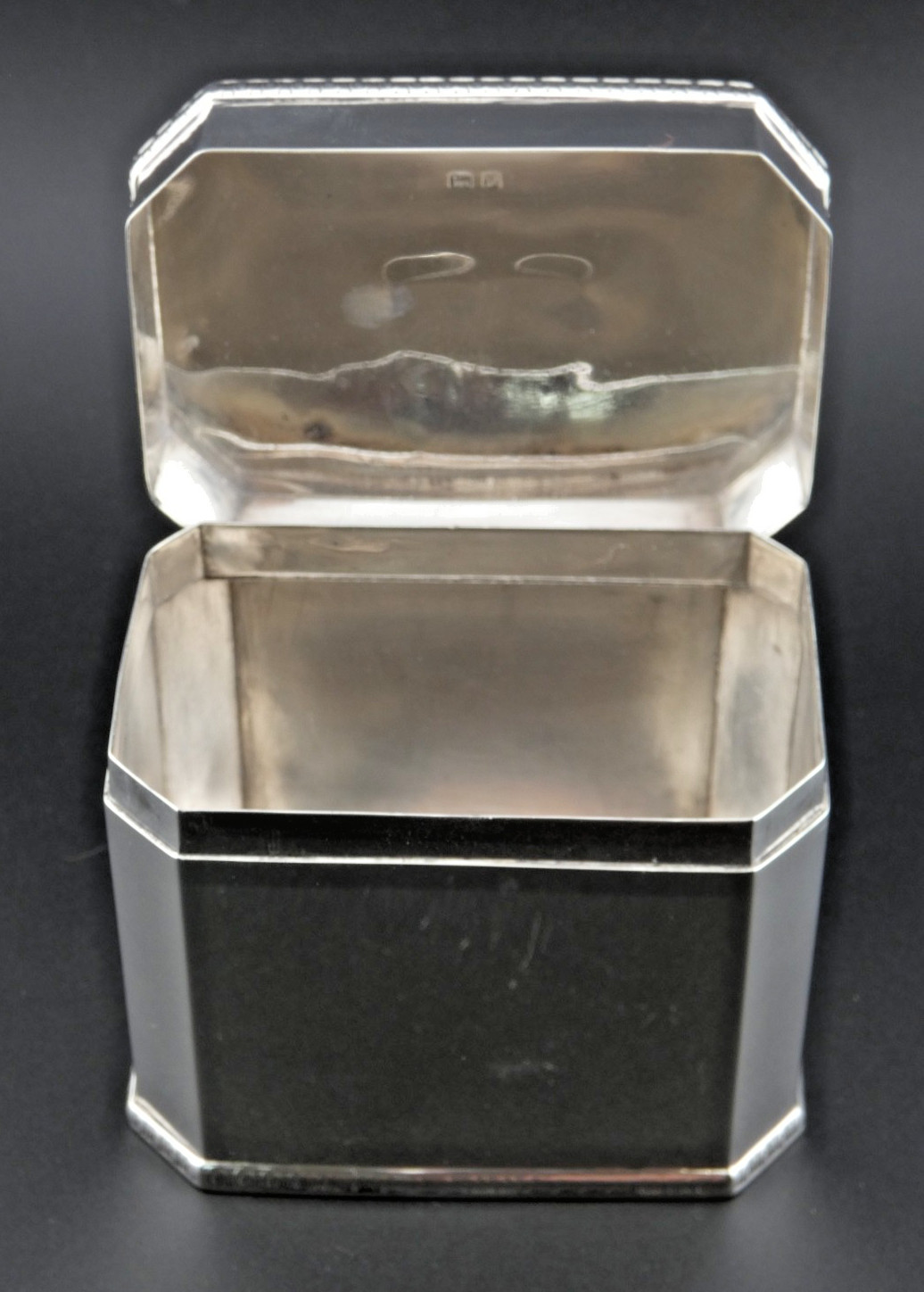 SUPERB ART DECO SOLID STERLING SILVER TEA CADDY Deakin & francis C.1930 170grams