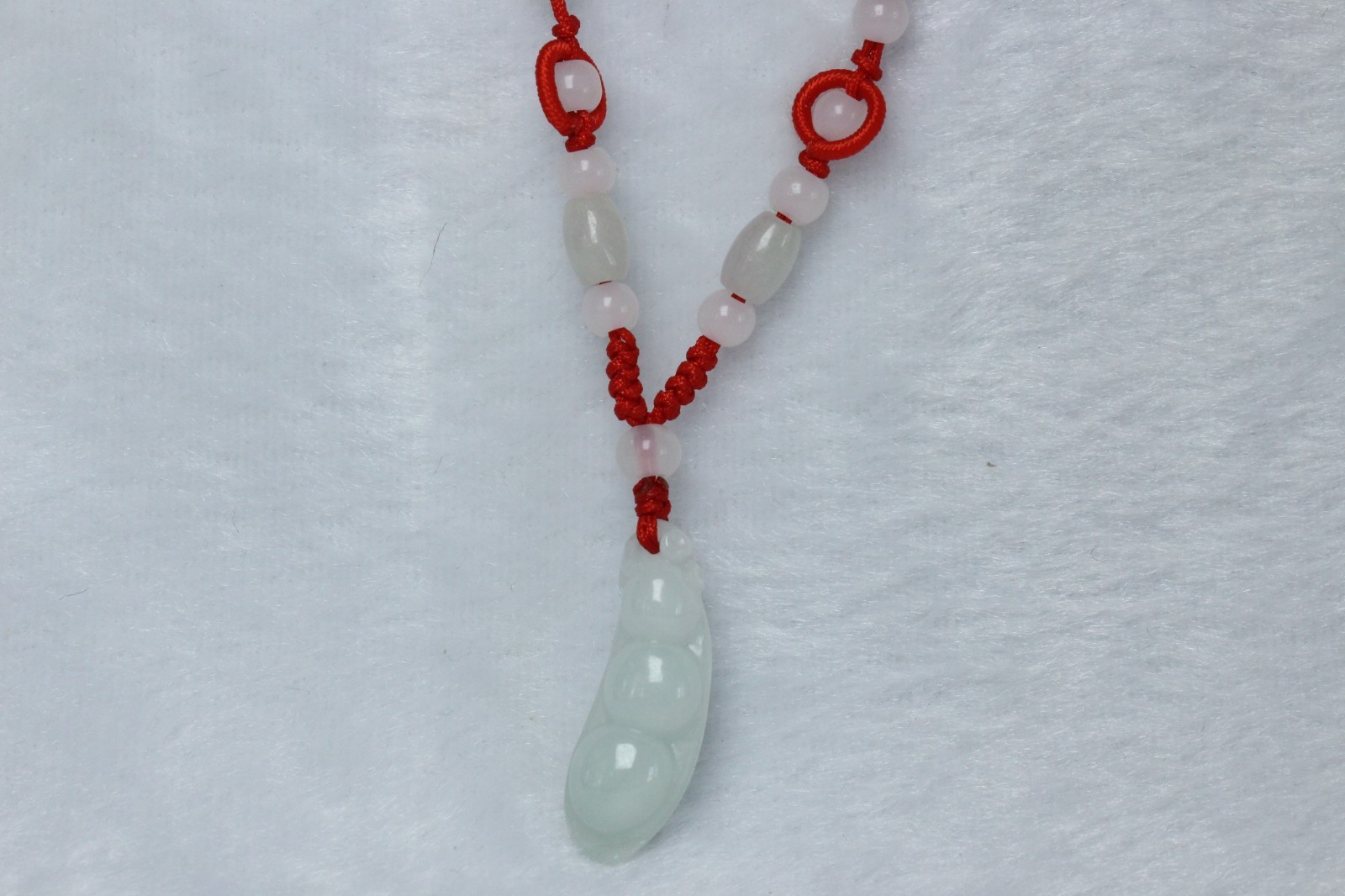 Cert’d Natural Light green A Jadeite jade Hand-Carved Green beans Pendant