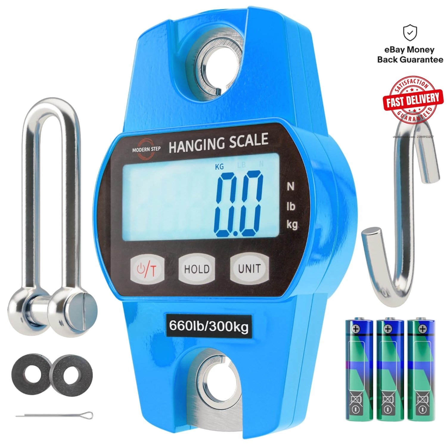 Heavy Duty 660 LB Digital Hanging Scale – Waterproof & Portable for Fishing