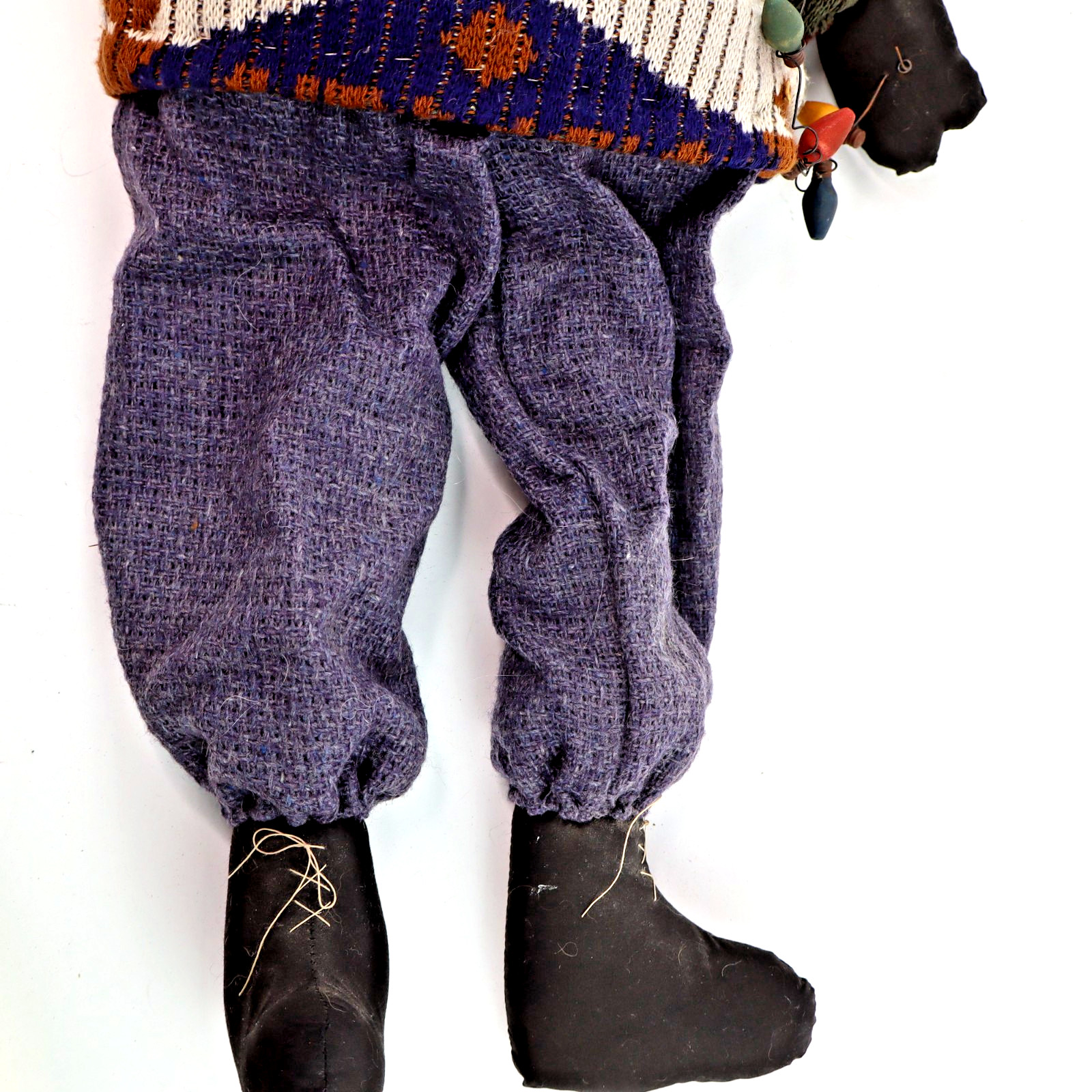 Vtg artist Snowman doll Xmas Folk Art Shelf Sitter prim OOAK April Cummins 23″