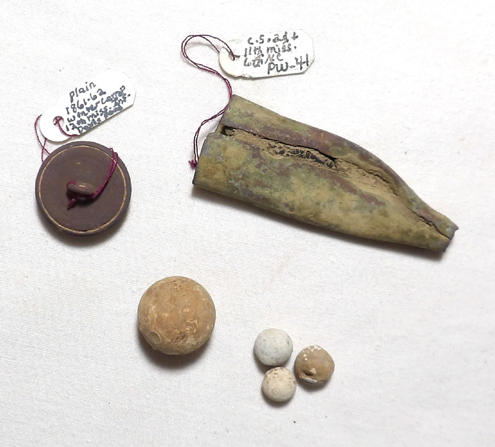 11th & 12th Mississippi Artifacts – Lake Ridge, Virginia – Civil War – 5072