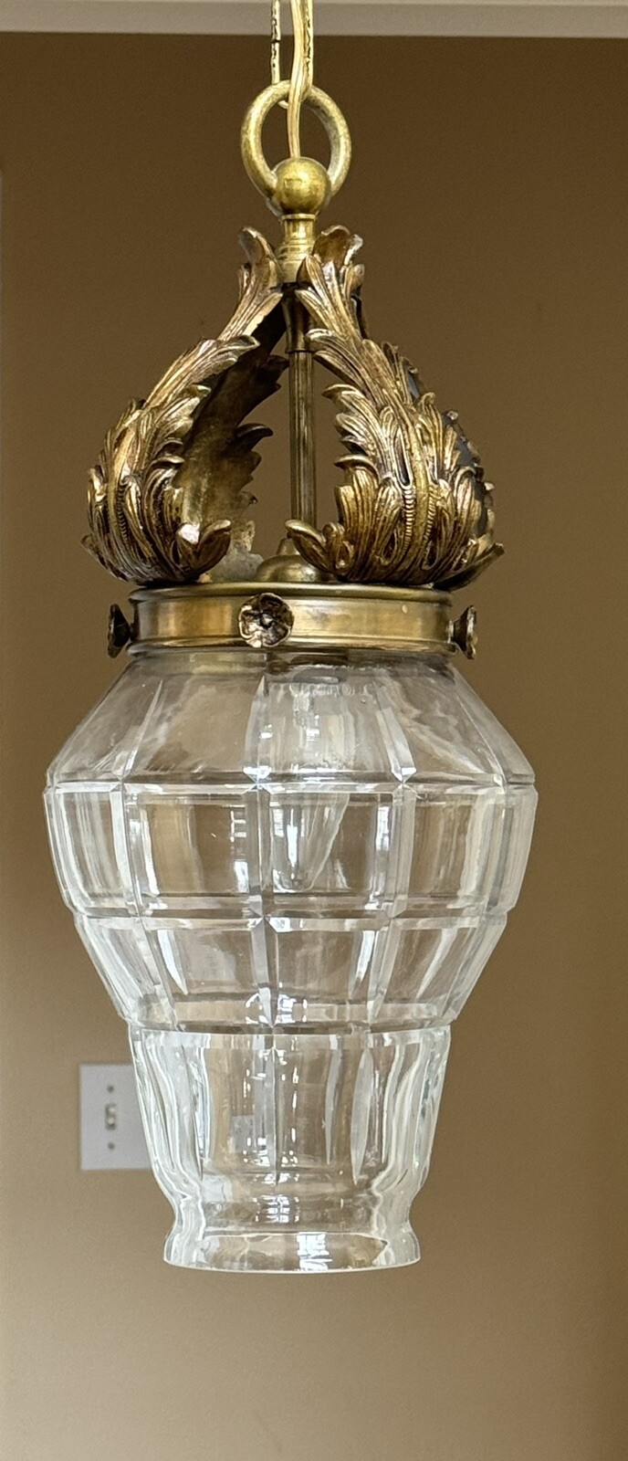 Antique French Bronze Hall Lantern Chandelier Ceiling Pendant Light 2 Available