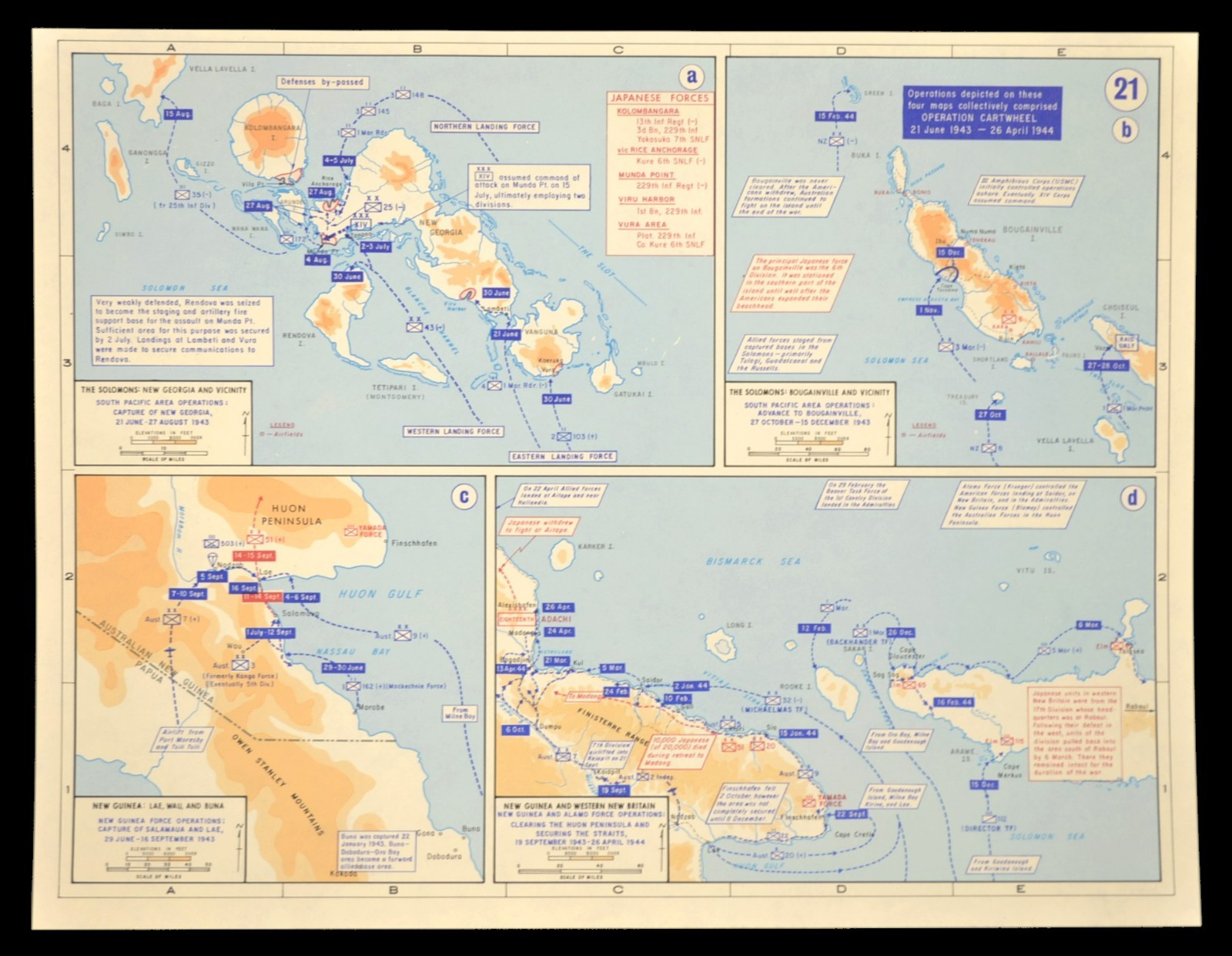 Operation Cartwheel Map Solomon Islands New Guinea Campaign Bougainville Landing