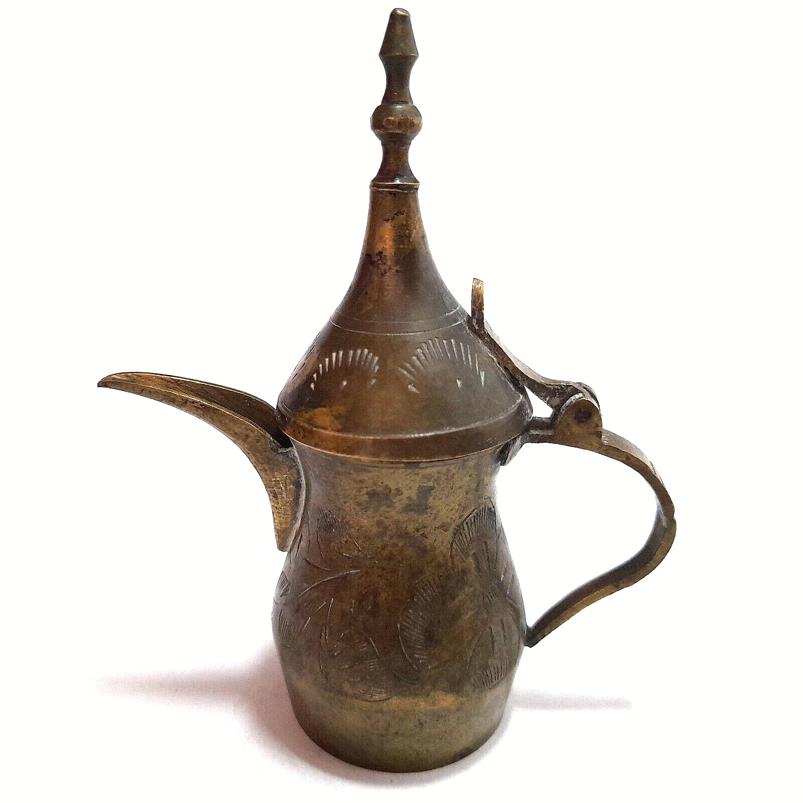 Dallah Coffee Pot Solid Brass Jar Old Mini Arabic Middle Eastern Antique