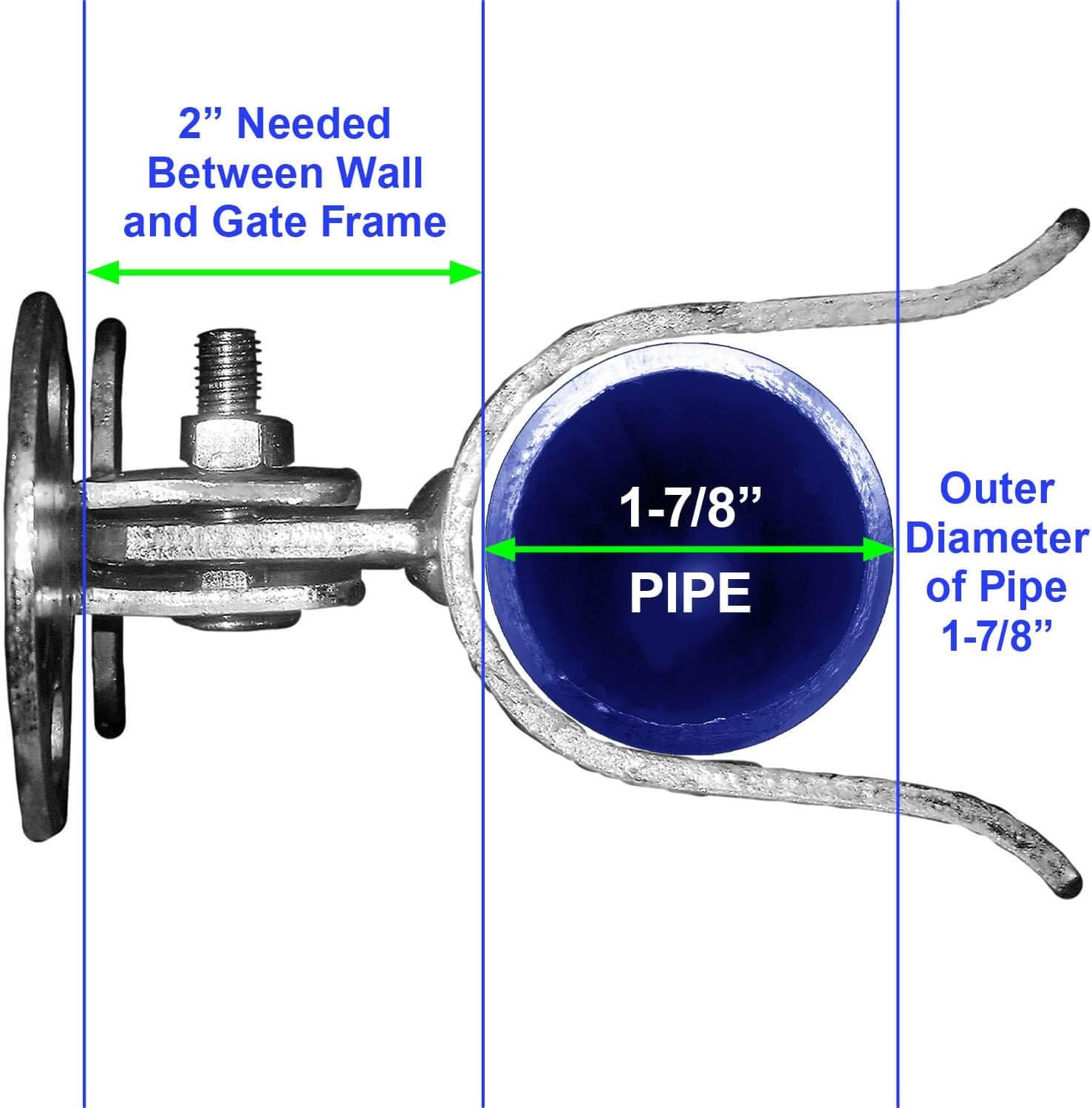 Jake Sales Wall Mount (Flat Back) Fork Gate Latch – 1-7/8″ Each, Galvanized