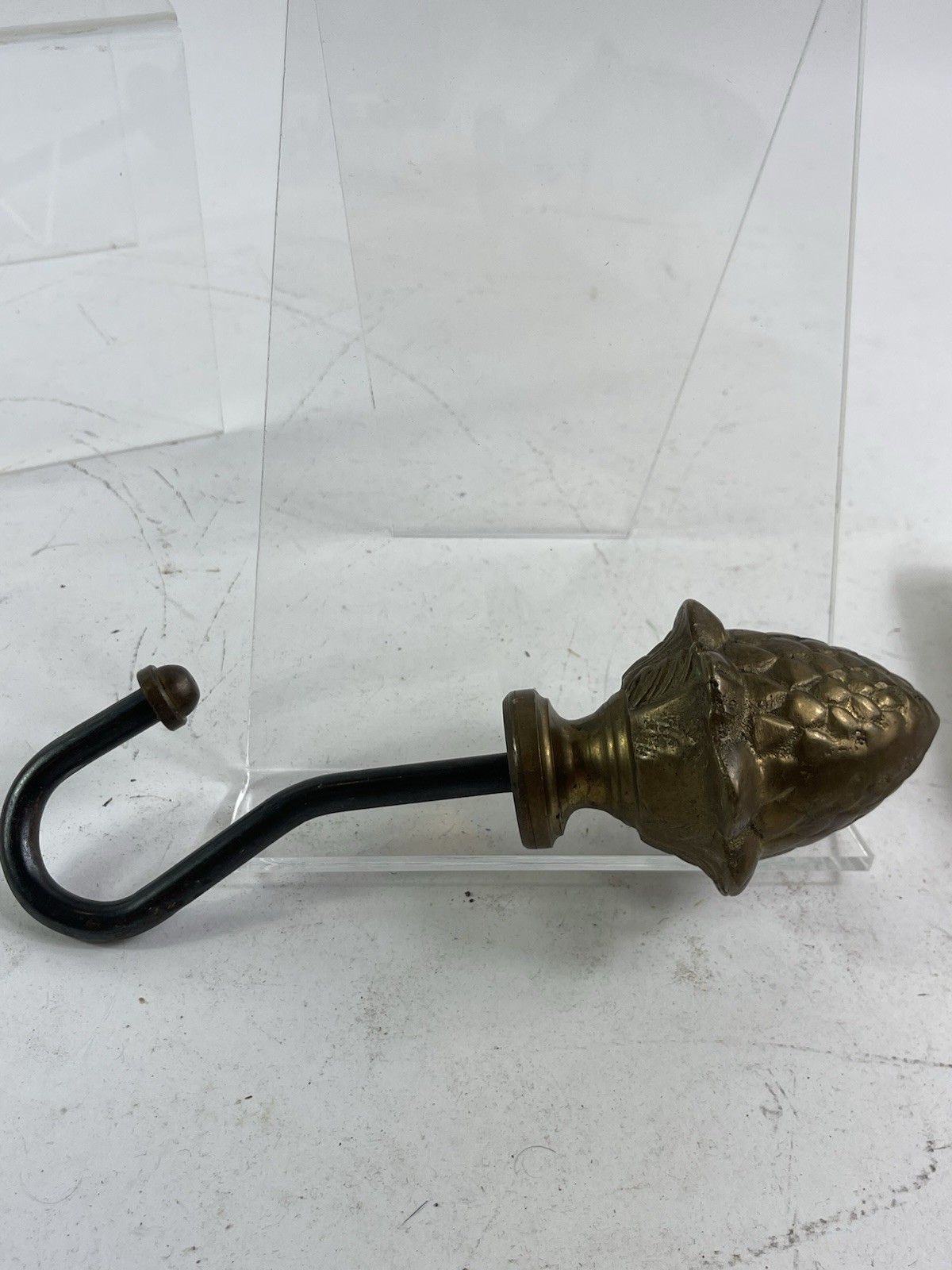 VINTAGE HEAVY BRASS CURTAIN TIE BACK Or Weight Finial NOT SURE 1 Lb.And 8″ Long