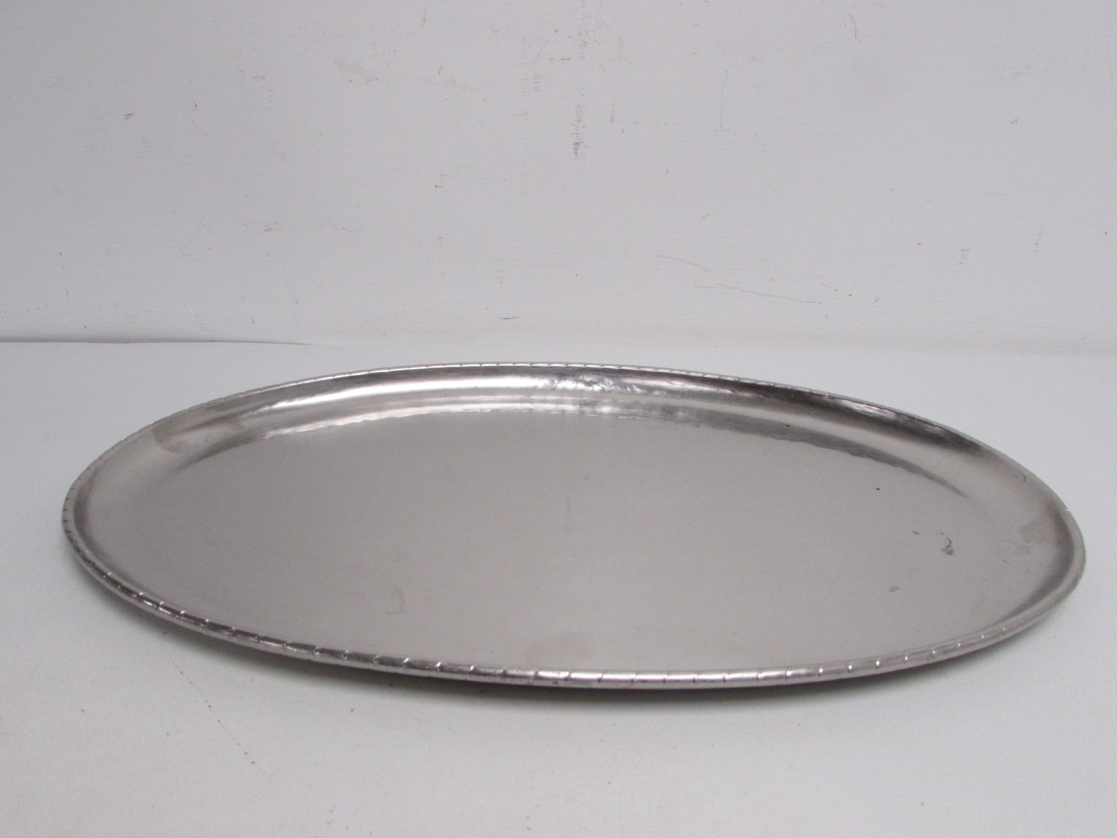 (ref288AY) Keswick School Industrial Arts Silver Plated Hammered Tray