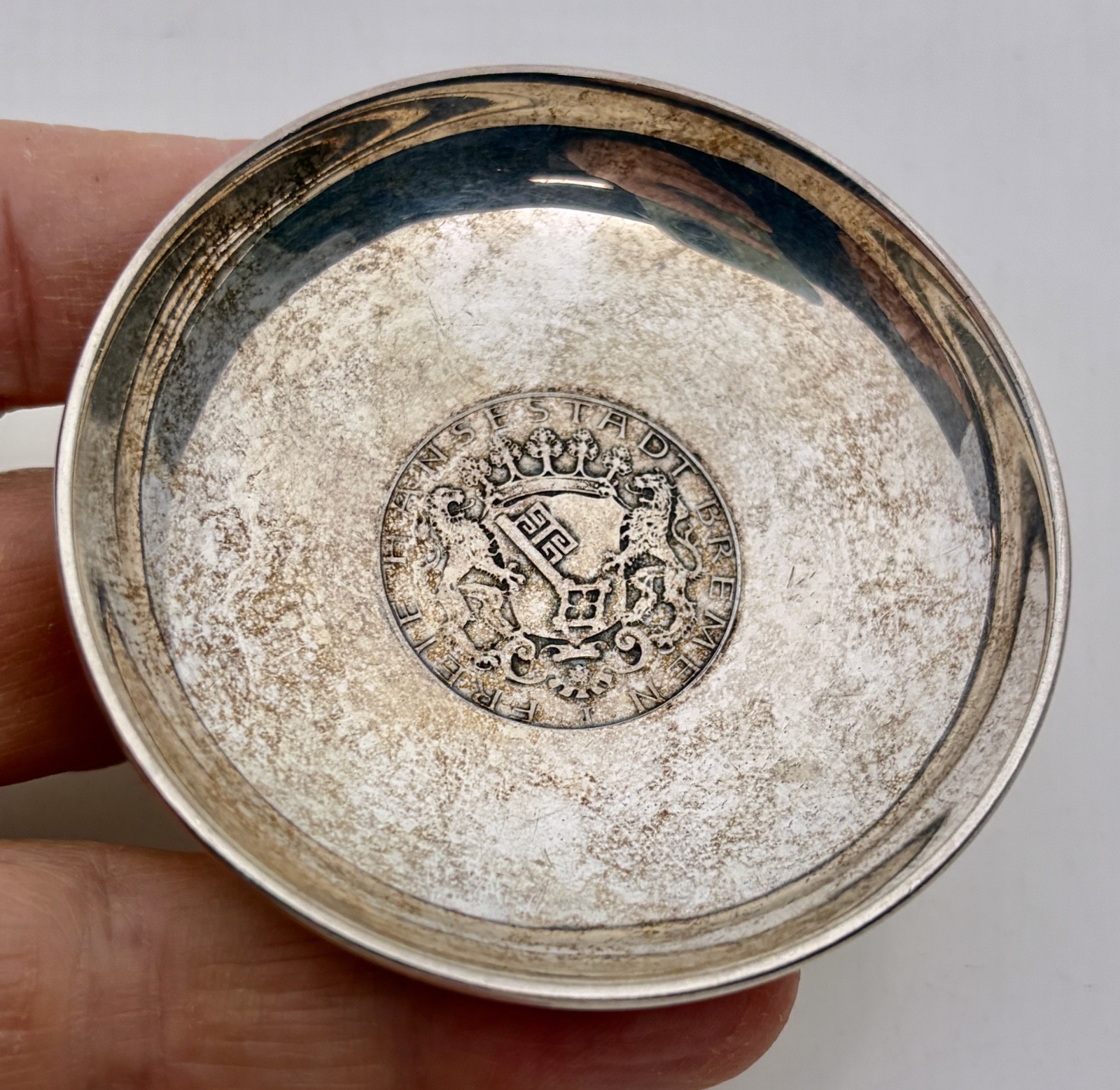 1904-J German States 2 Mark Bremen Inset Silver VF Coin Dish – 97425